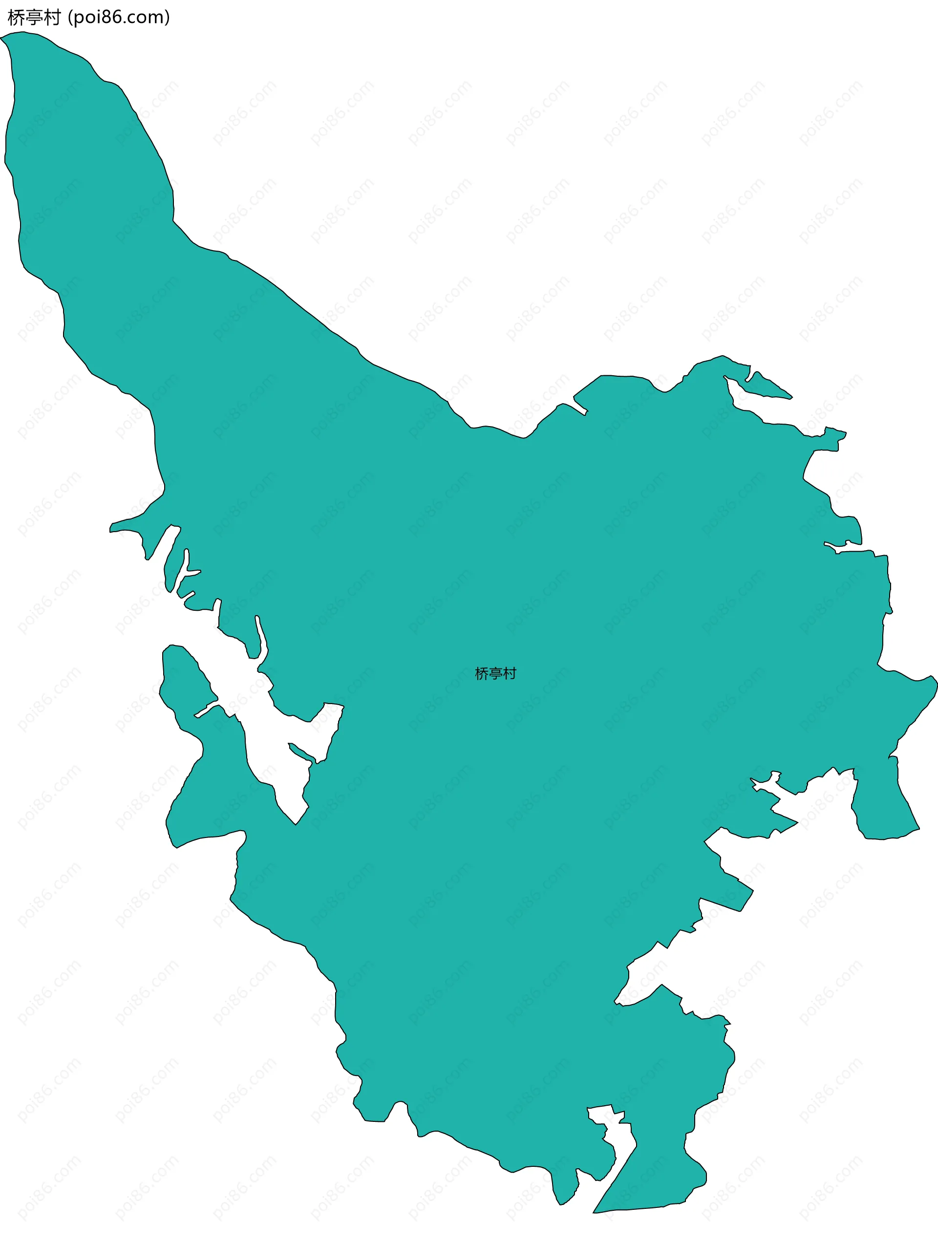 桥亭村边界地图