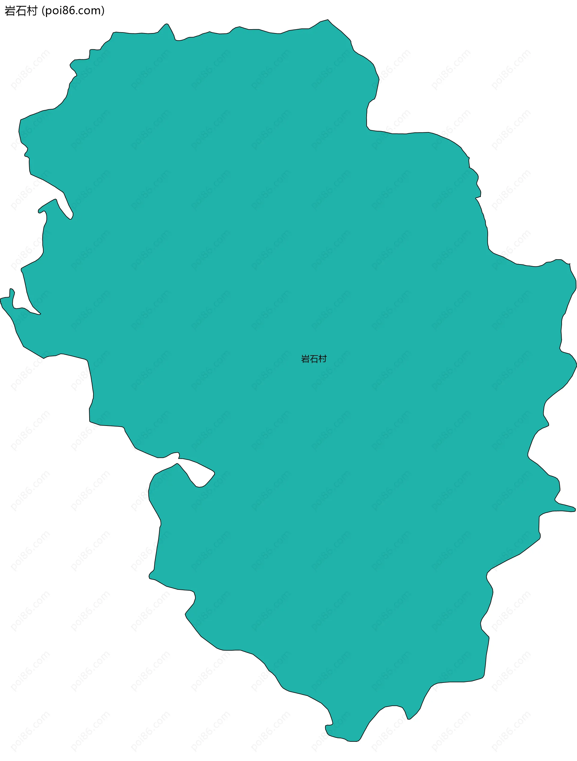 岩石村边界地图