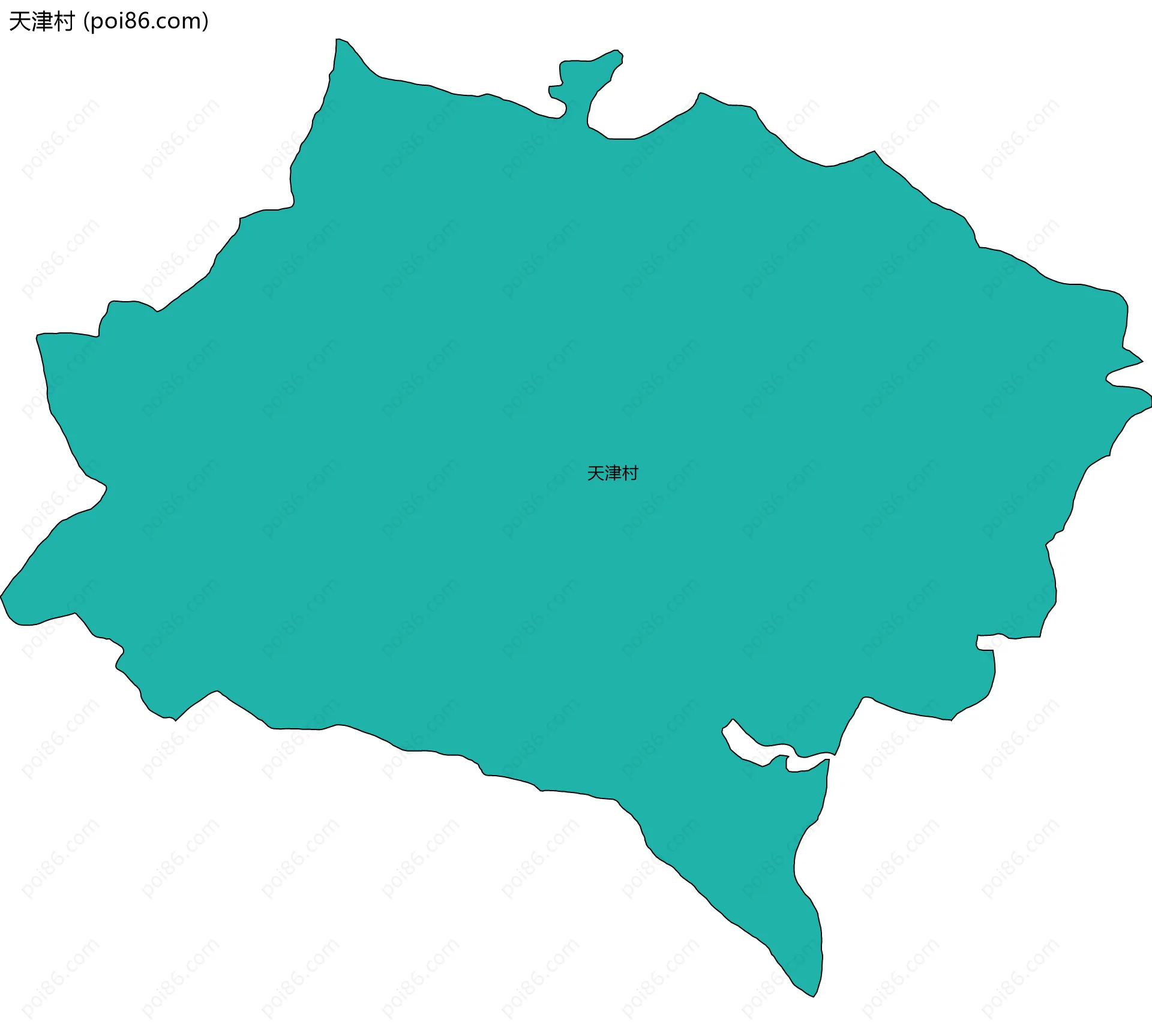 天津村边界地图