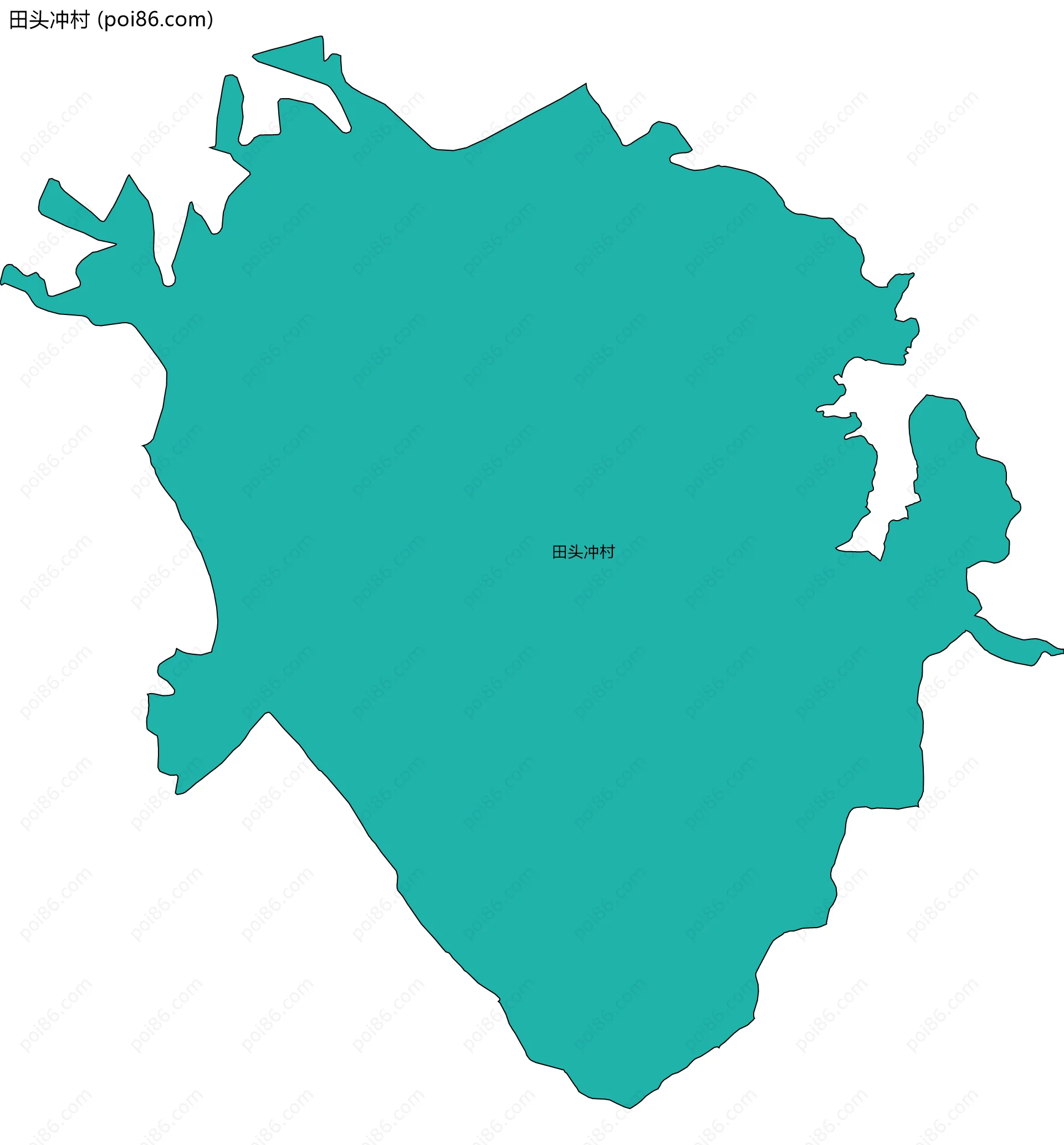 田头冲村边界地图
