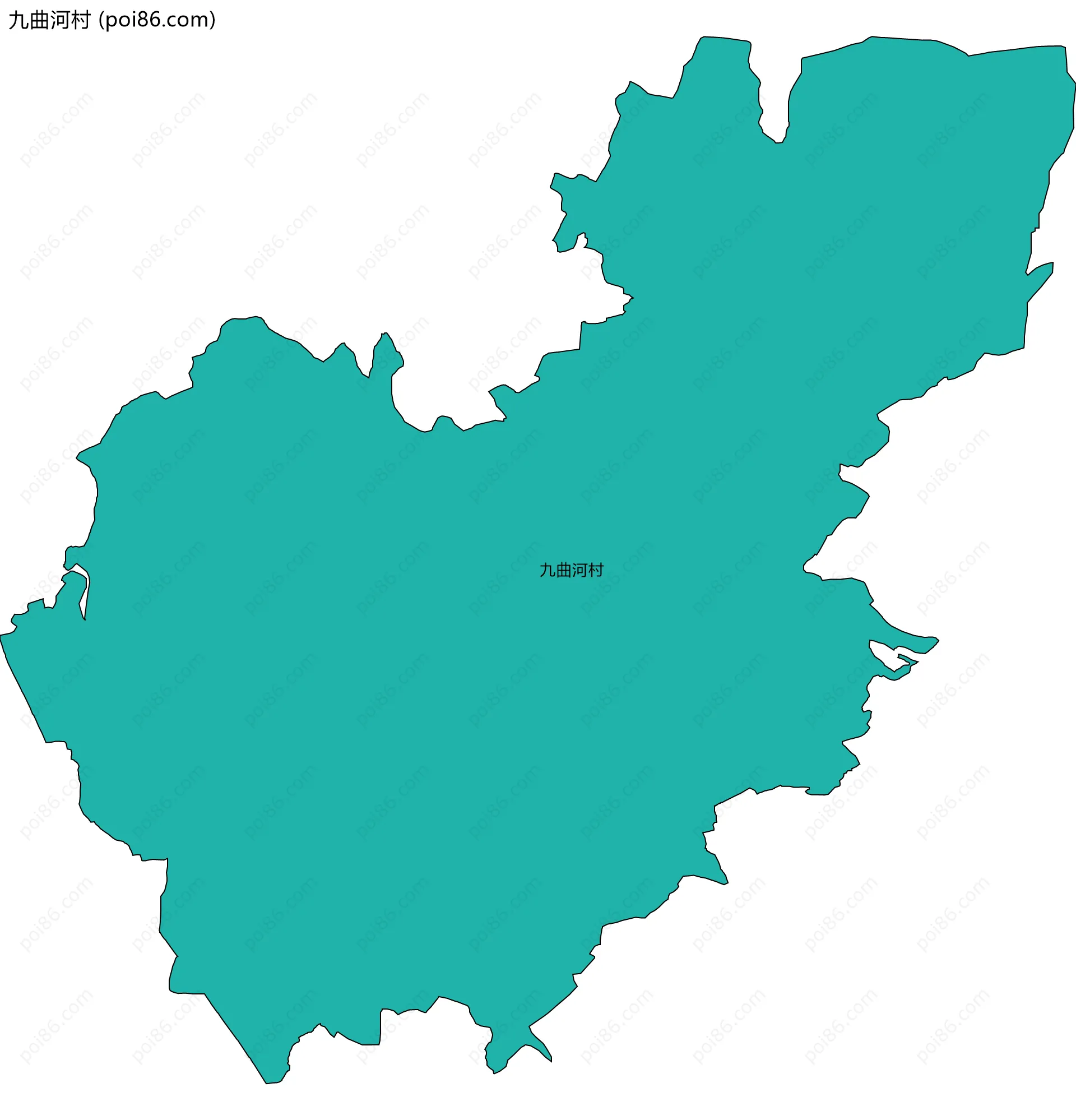 九曲河村边界地图