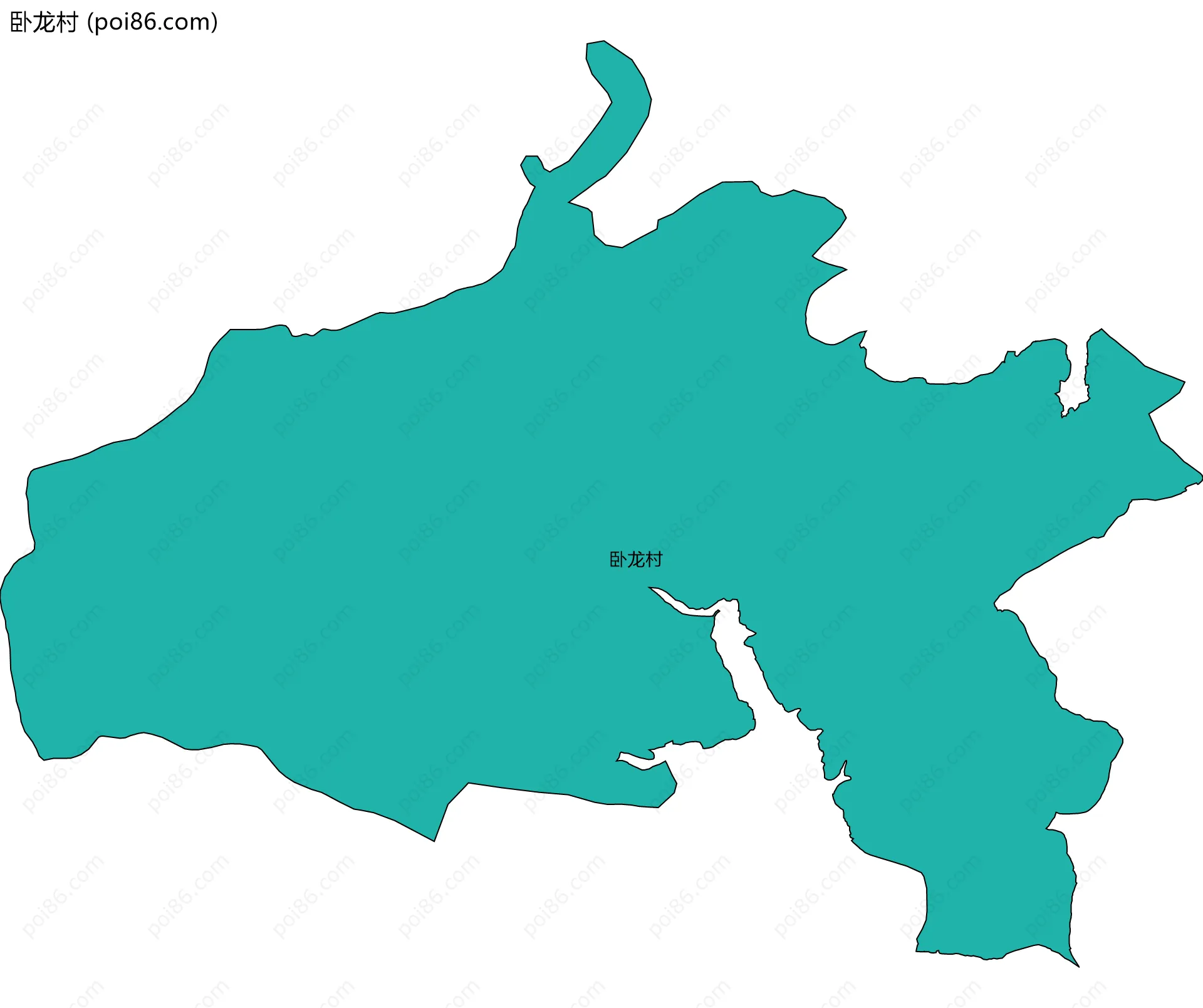 卧龙村边界地图