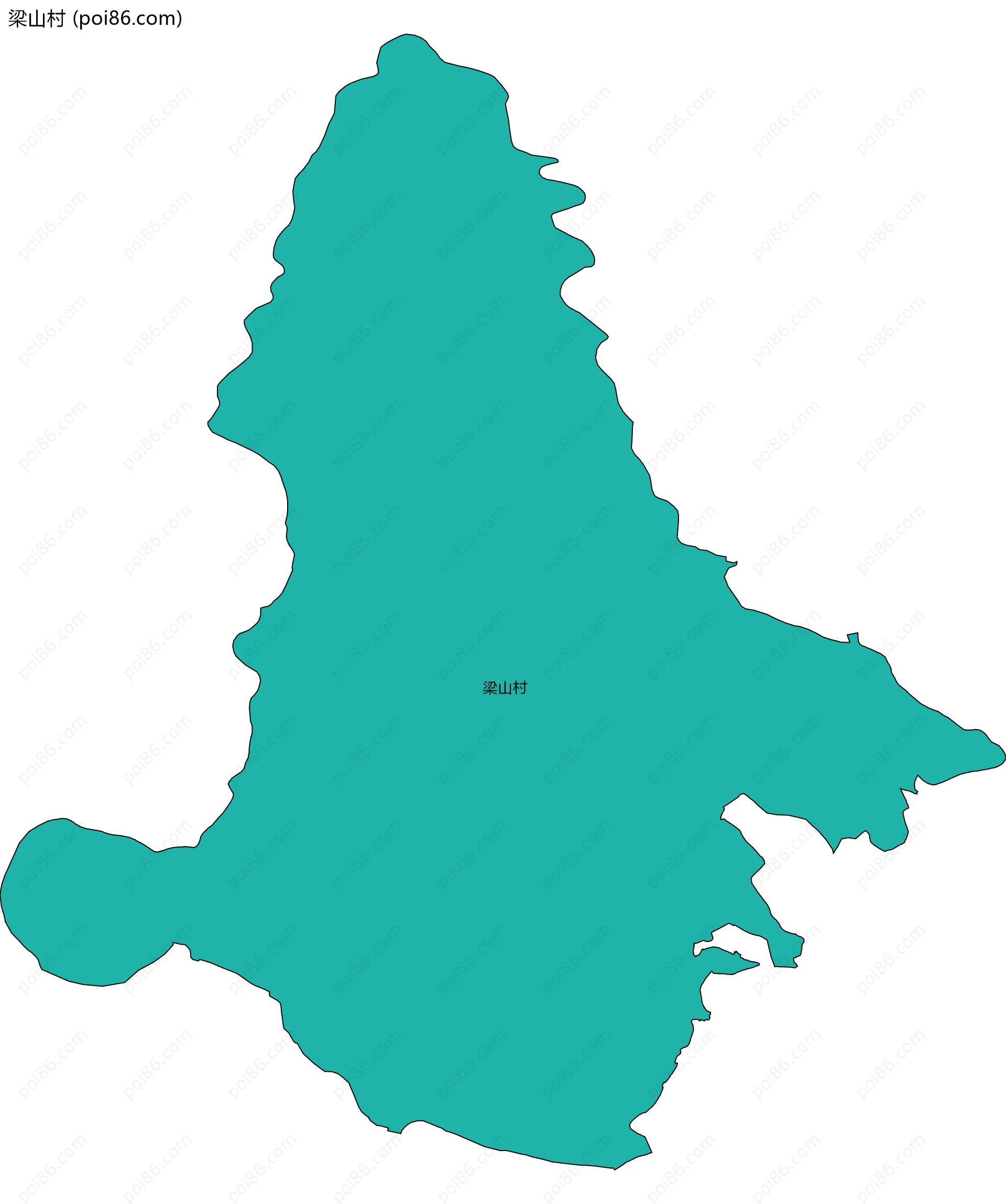 梁山村边界地图