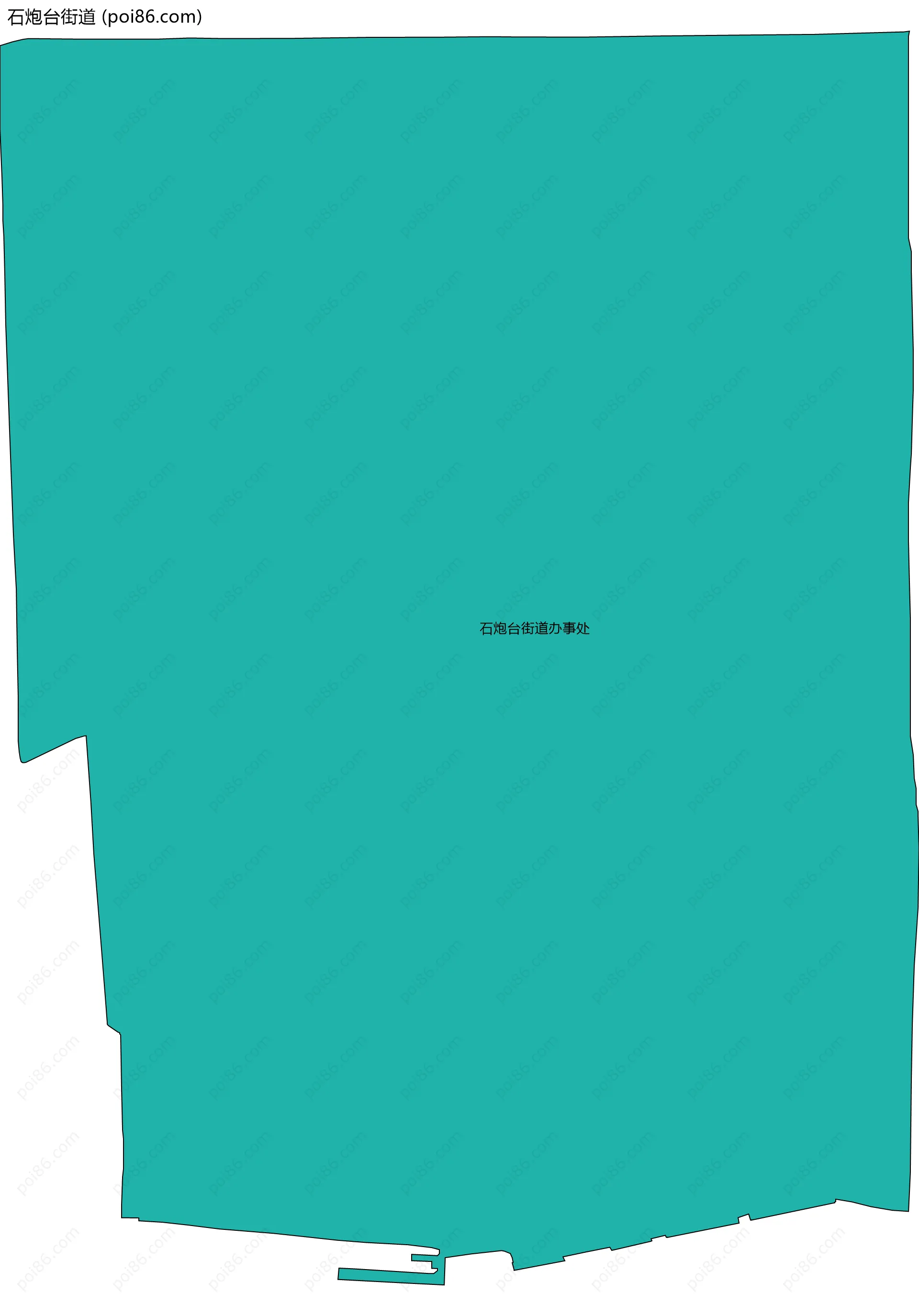 石炮台街道边界地图(五级行政区划)