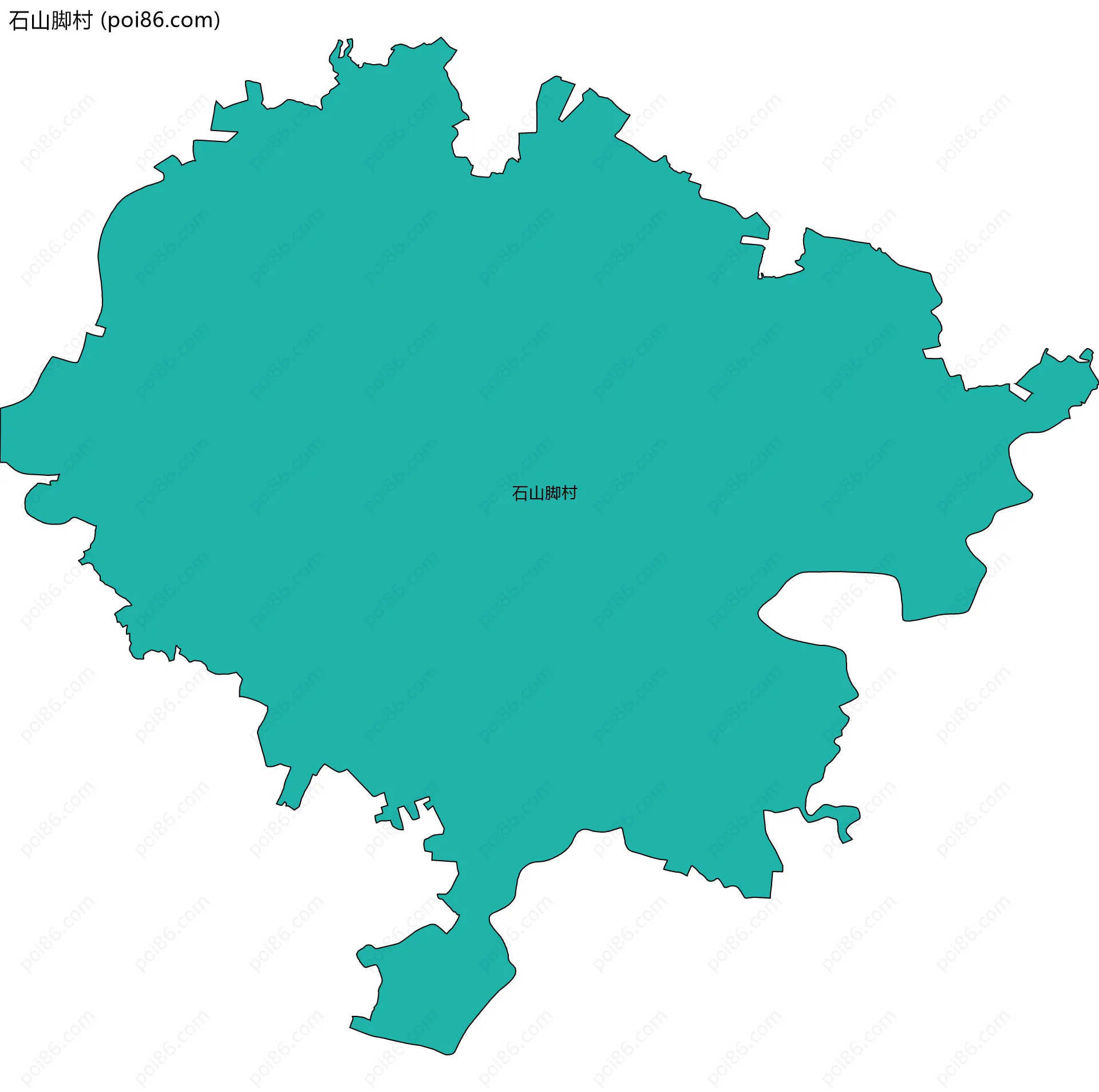 石山脚村边界地图