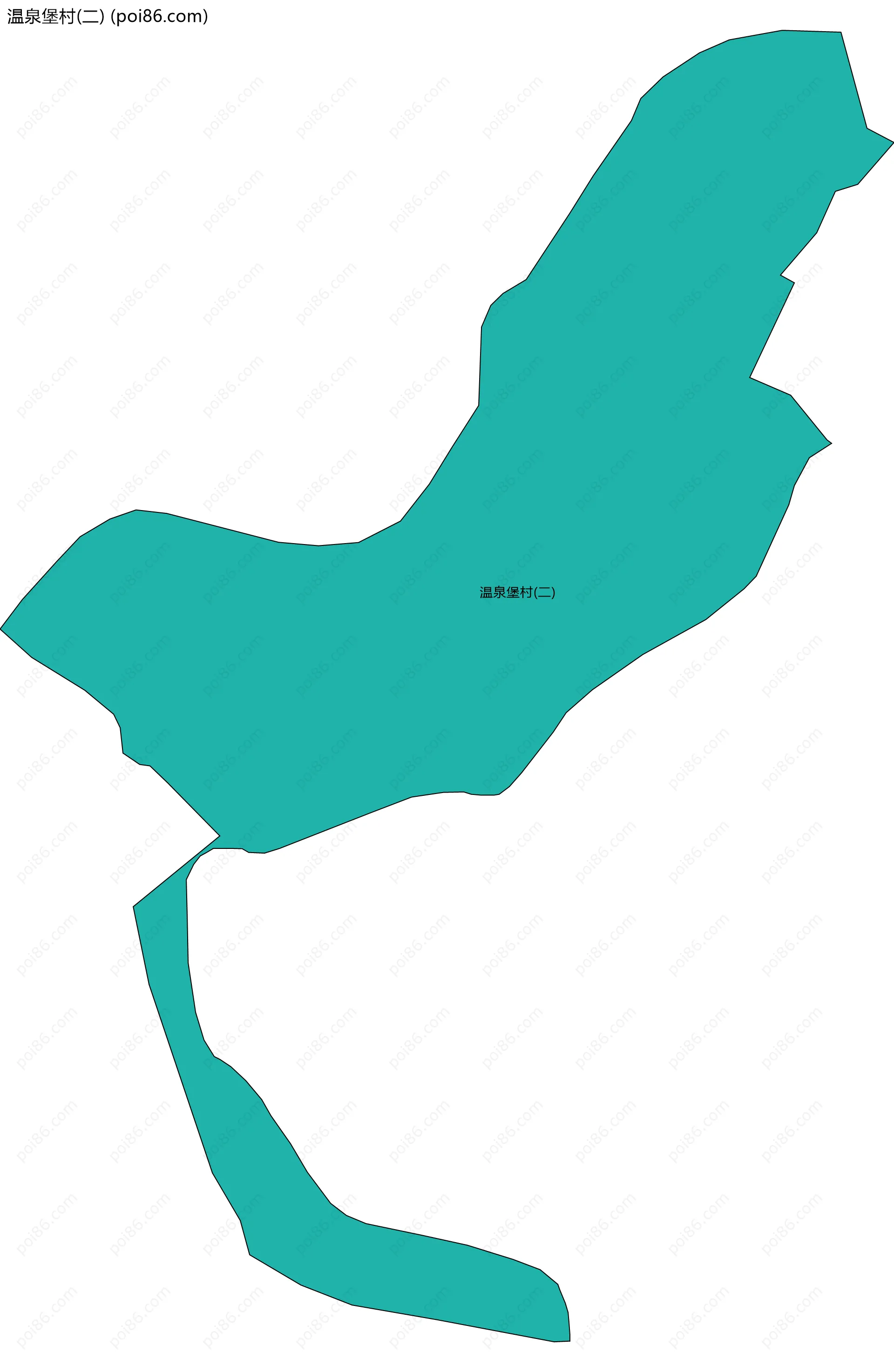 温泉堡村(二)边界地图