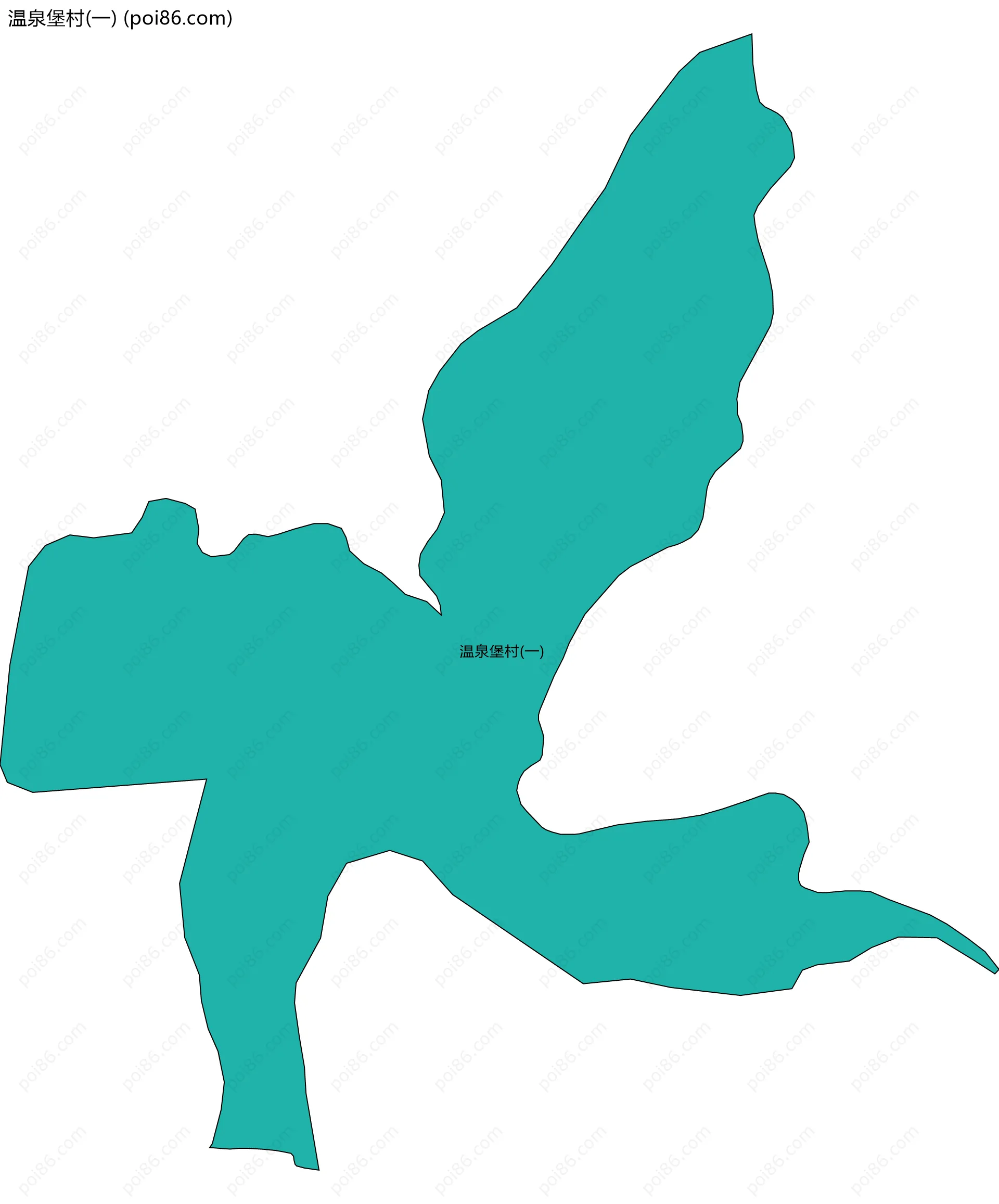 温泉堡村(一)边界地图