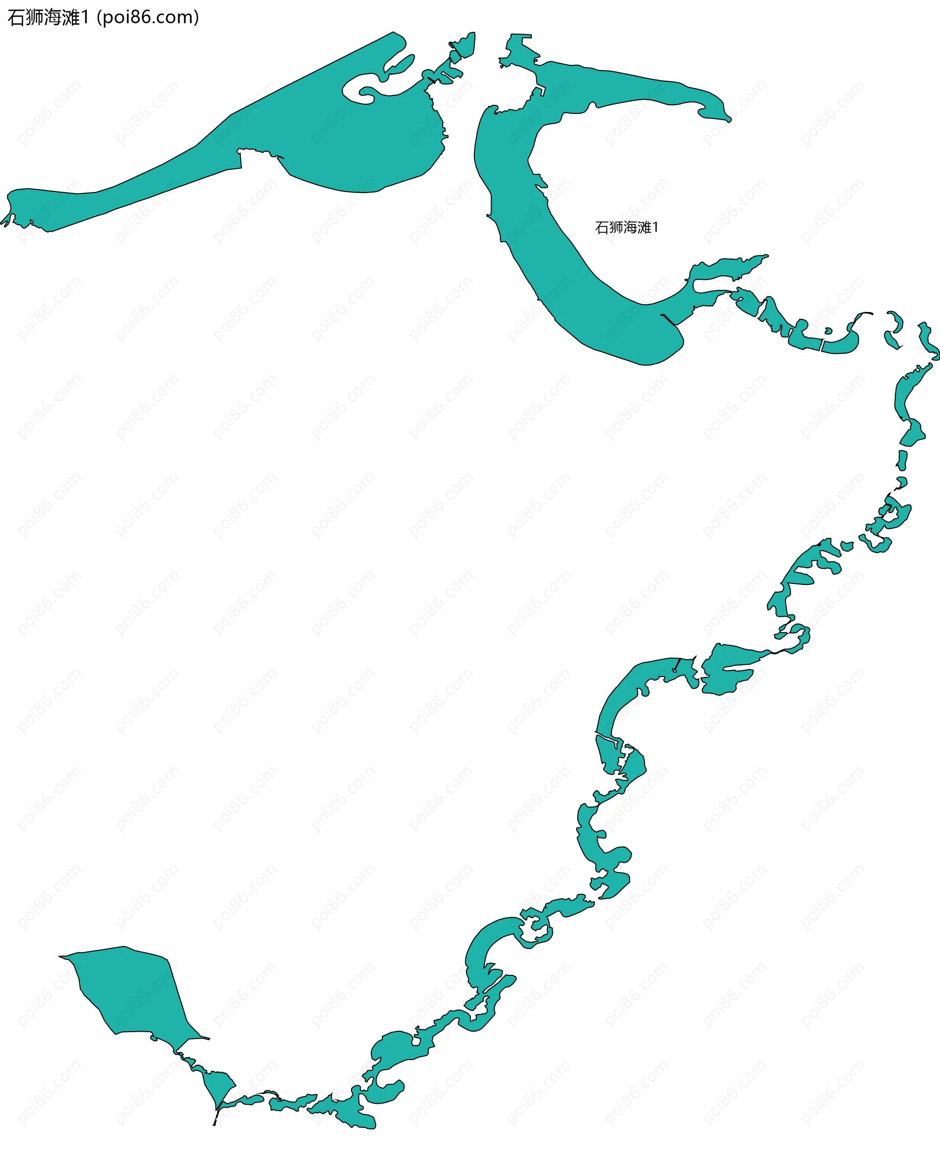 石狮海滩1边界地图(五级行政区划)