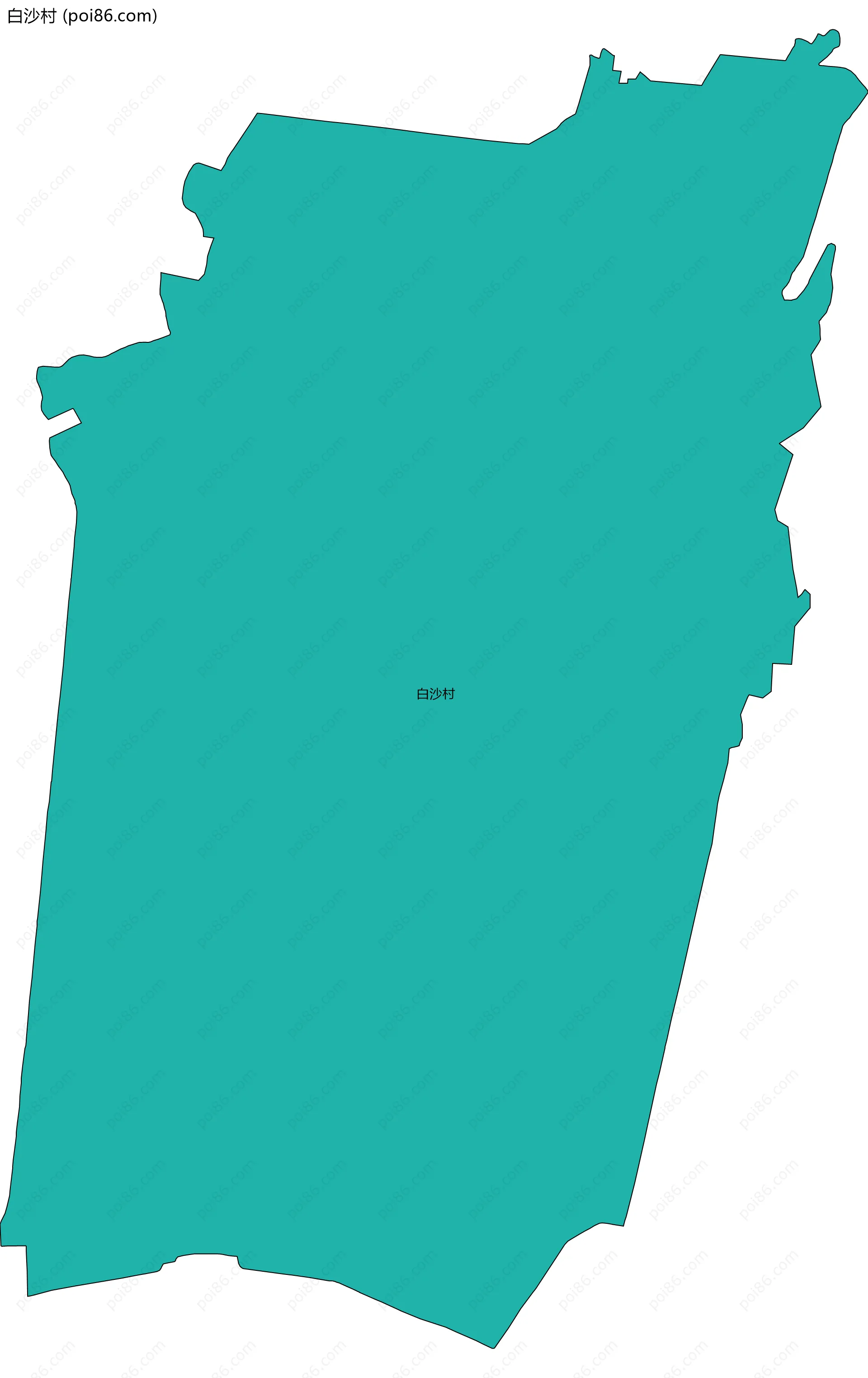 白沙村边界地图
