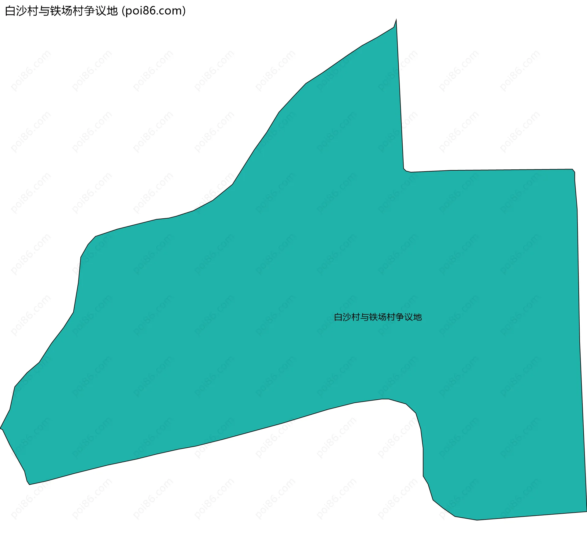 白沙村与铁场村争议地边界地图