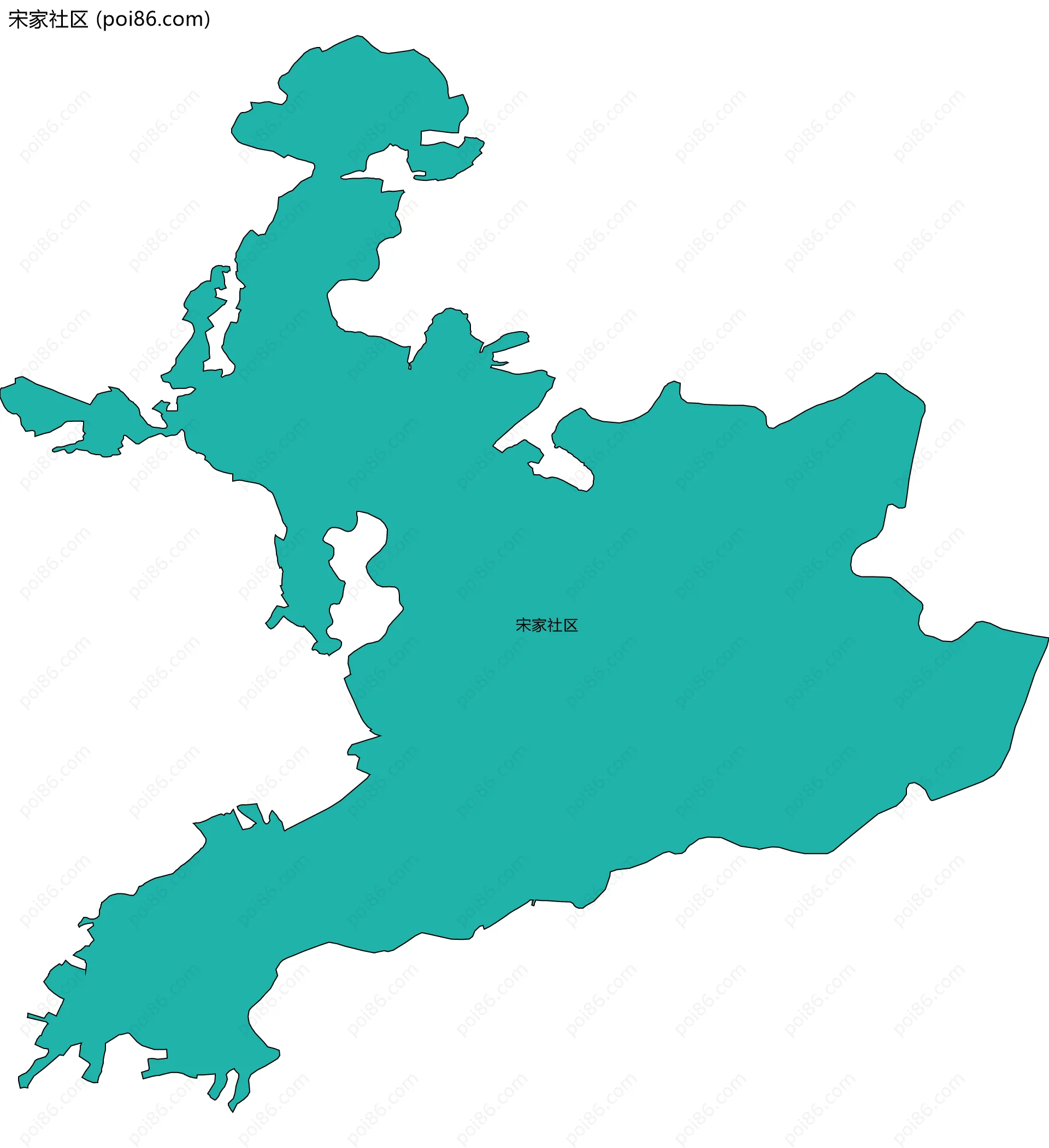 宋家社区边界地图