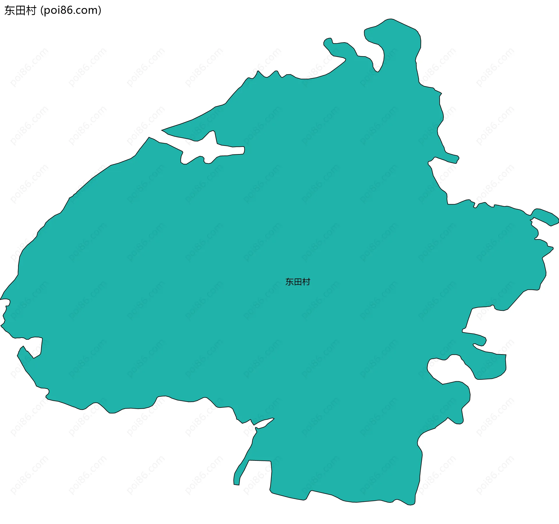 东田村边界地图