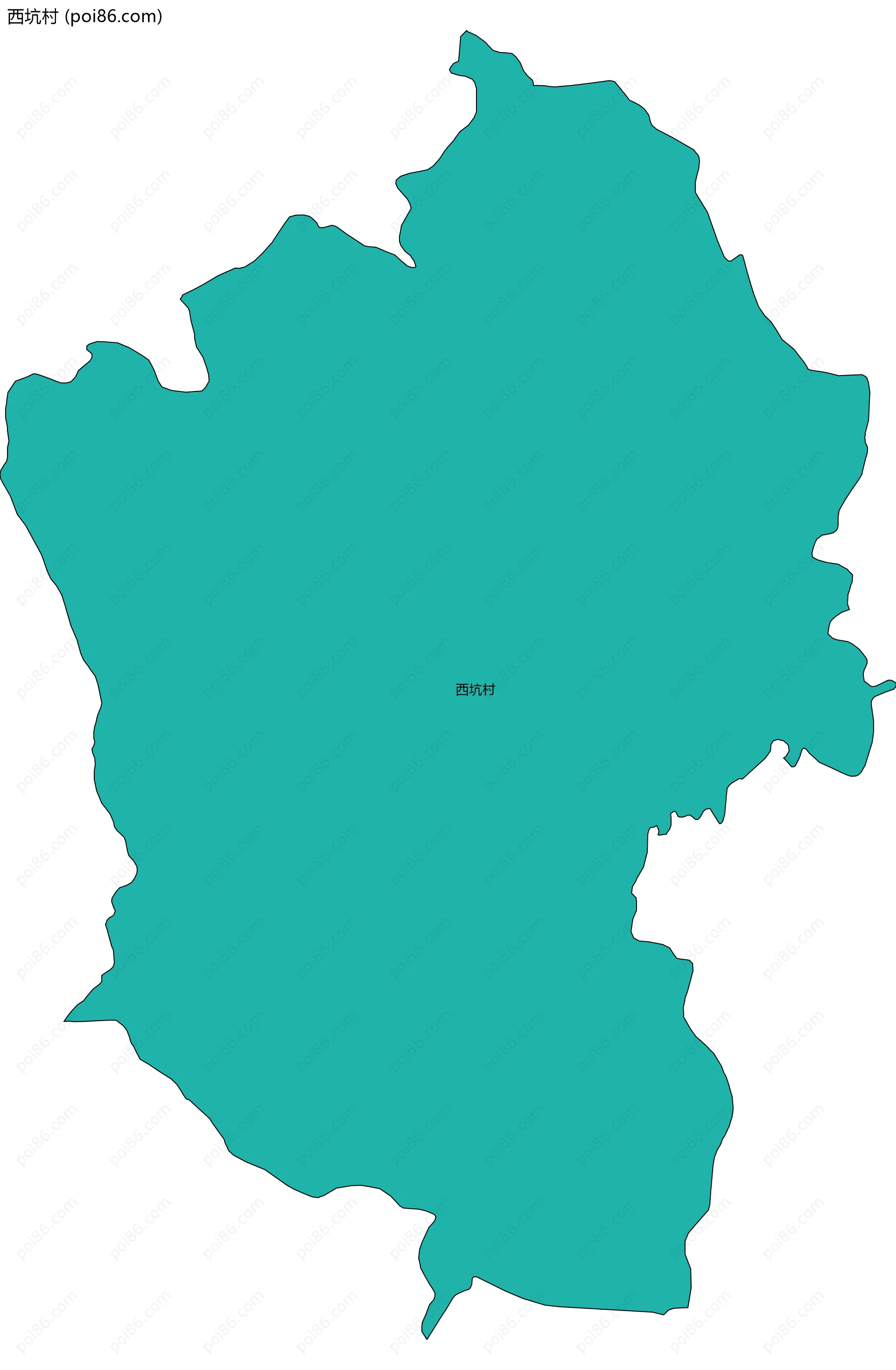 西坑村边界地图