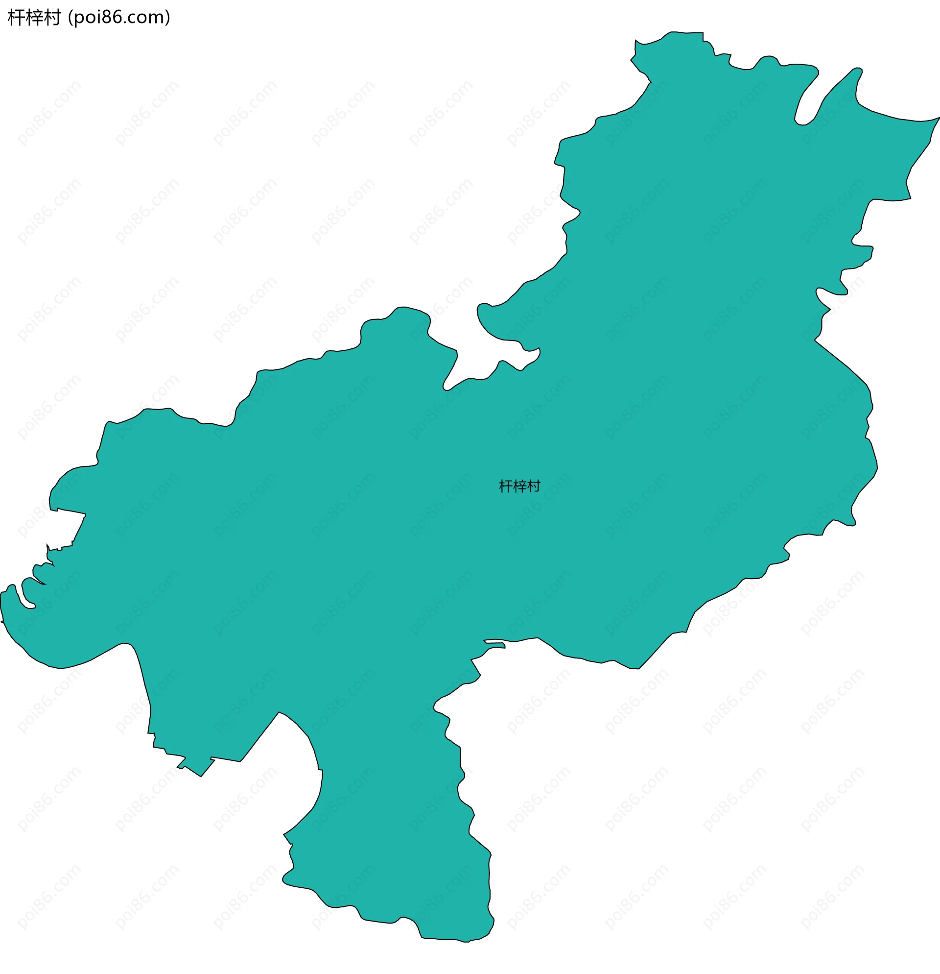 杆梓村边界地图