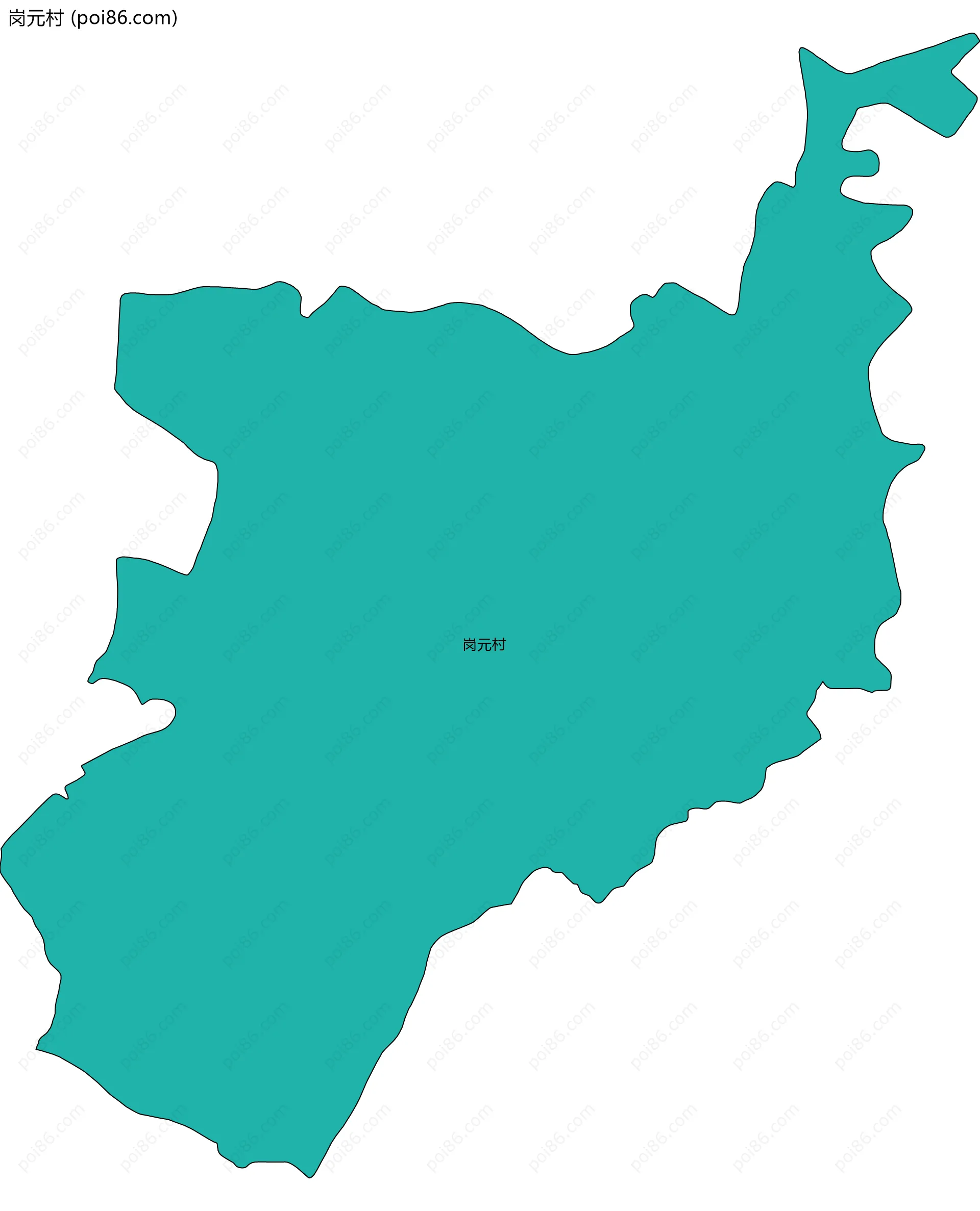 岗元村边界地图