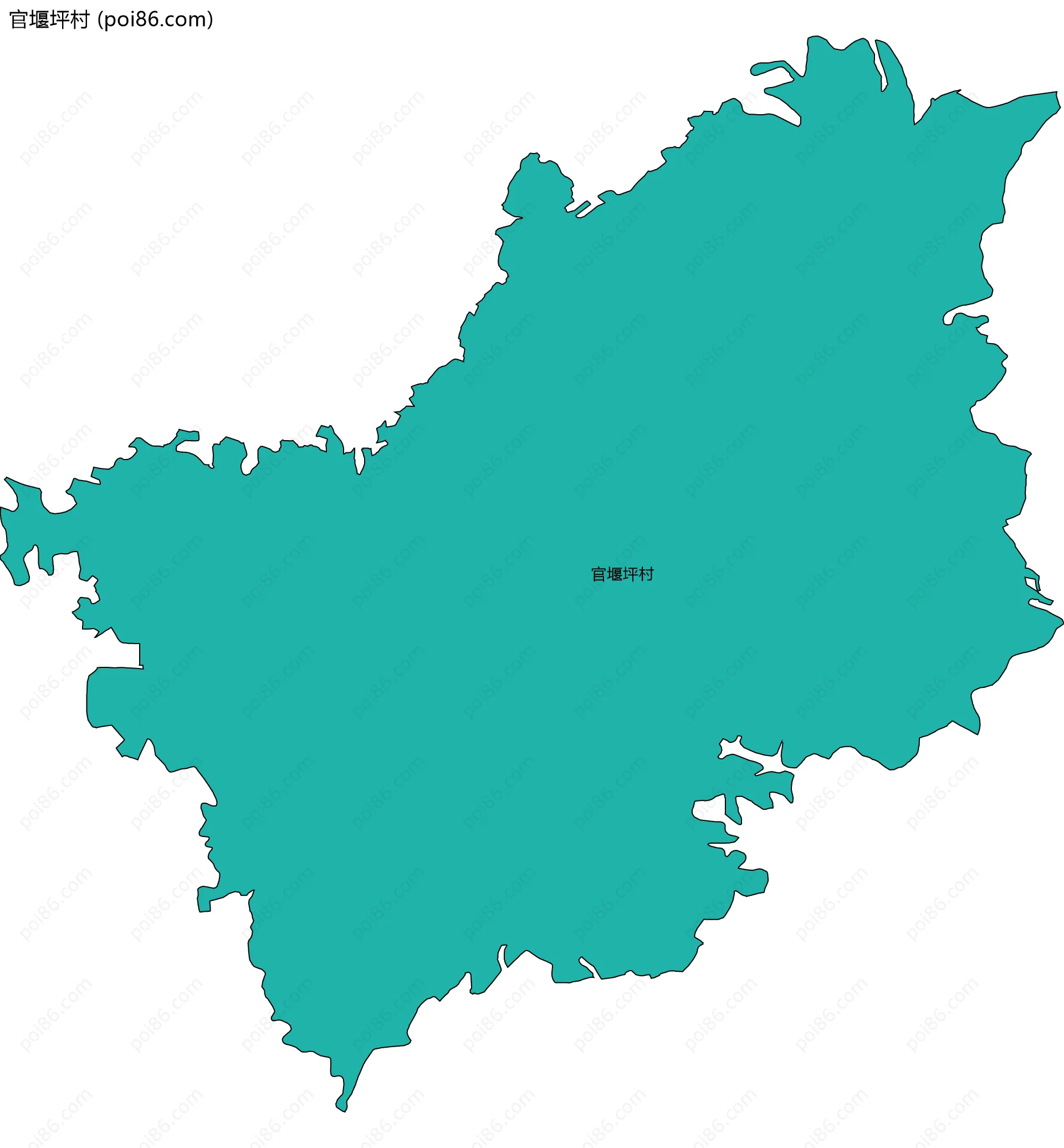 官堰坪村边界地图