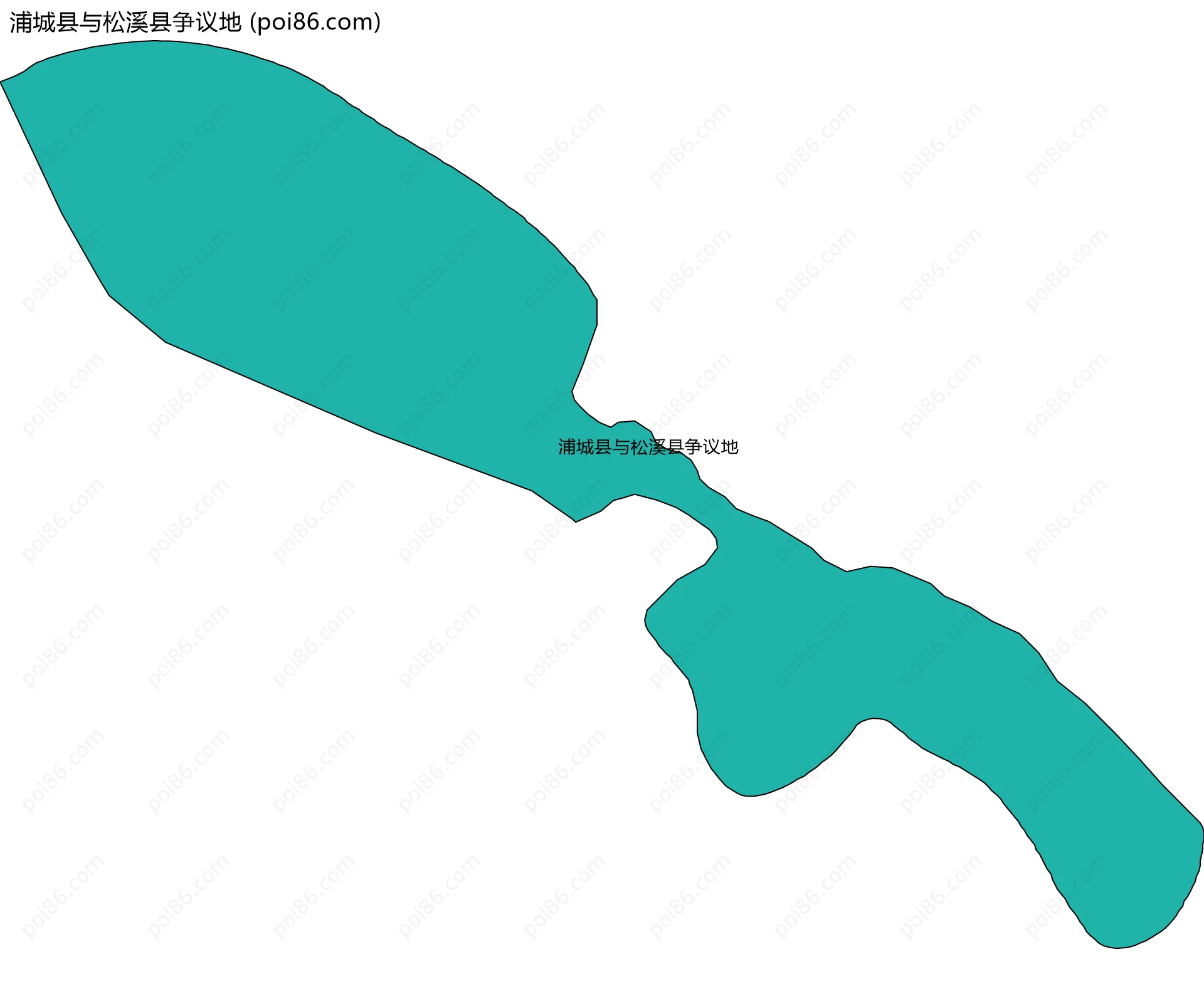 浦城县与松溪县争议地边界地图