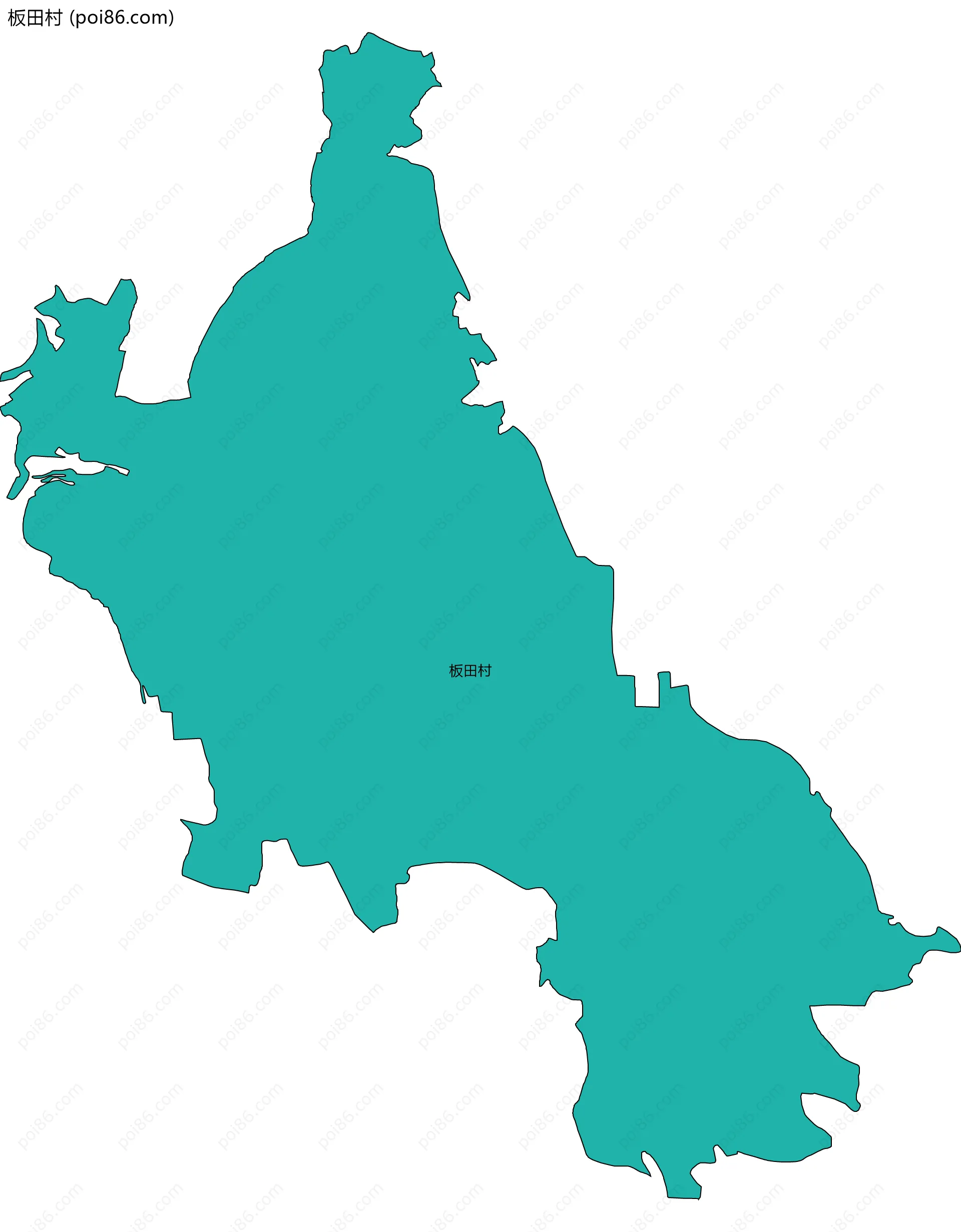 板田村边界地图