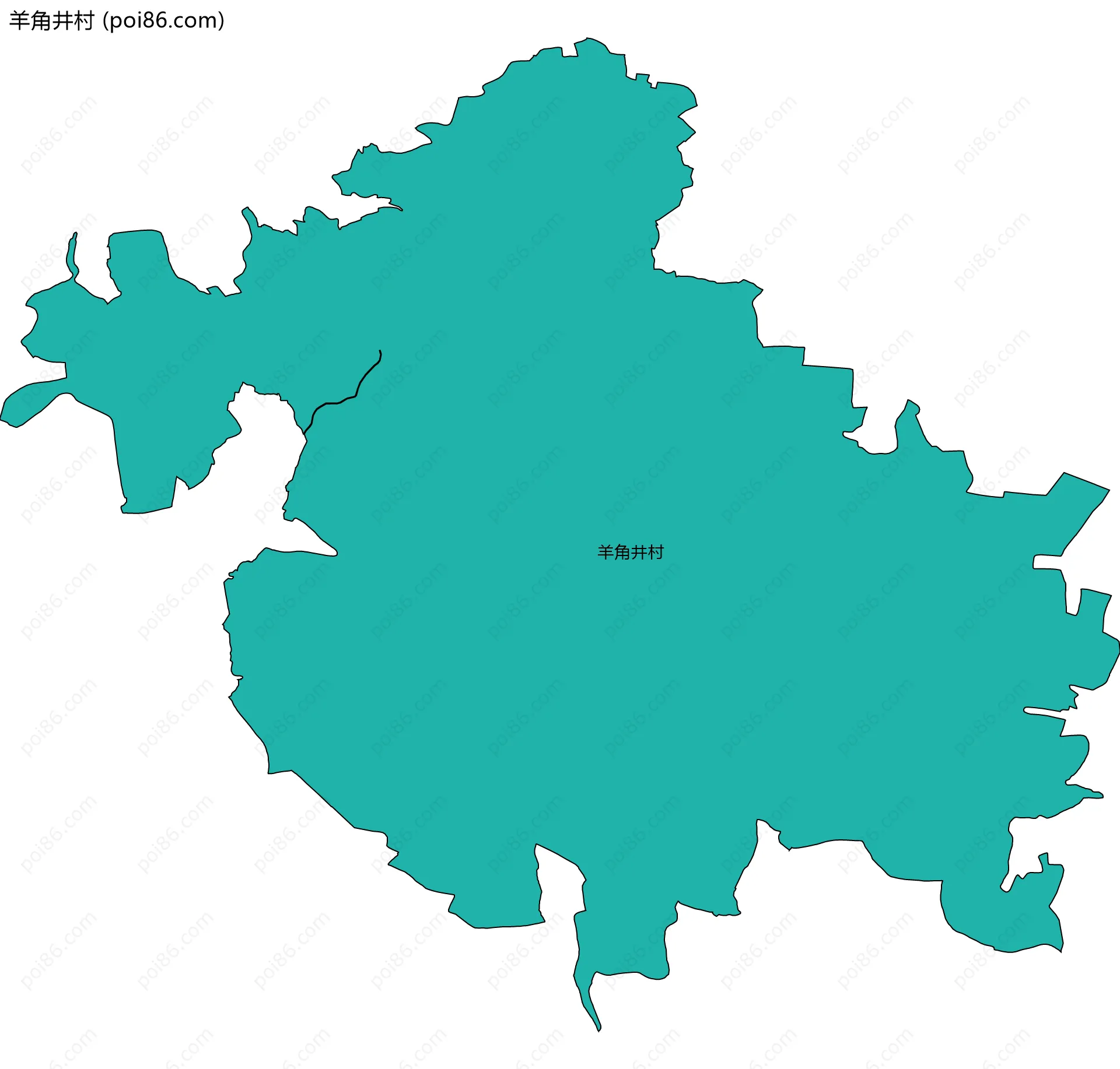 羊角井村边界地图