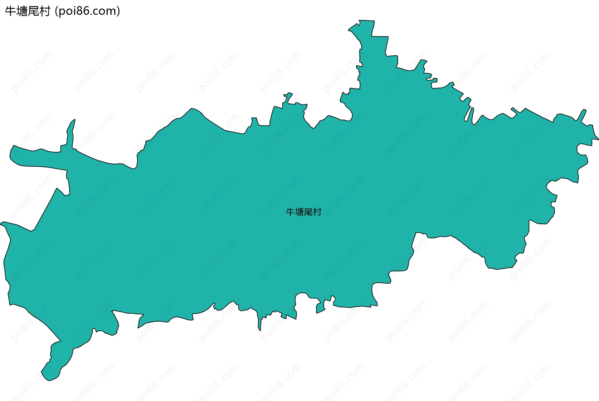 牛塘尾村边界地图