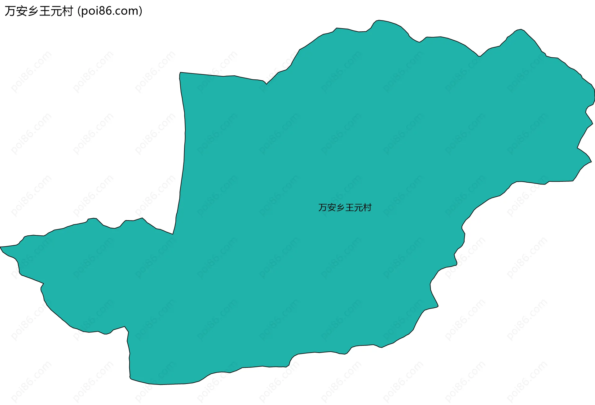 万安乡王元村边界地图