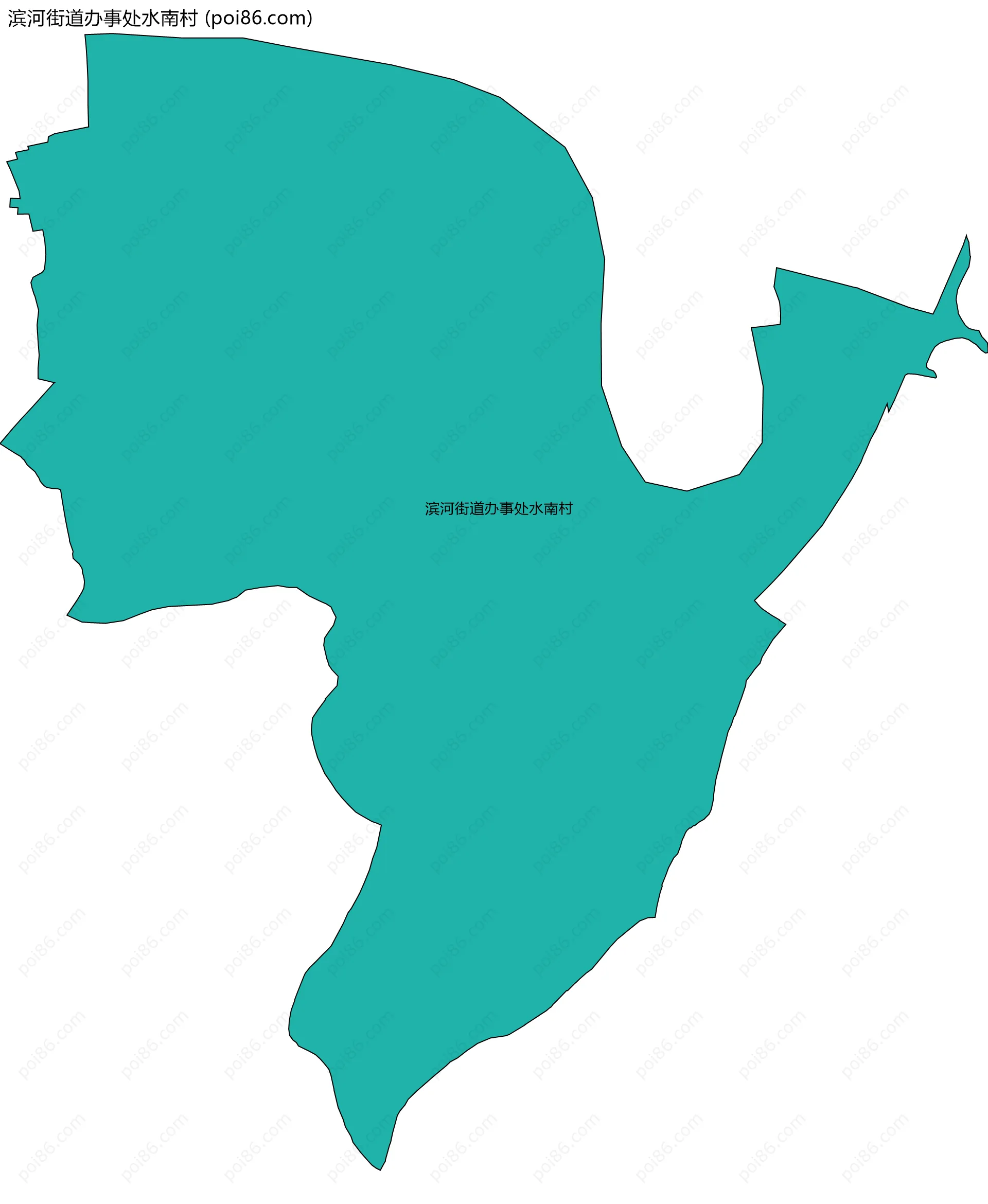 滨河街道办事处水南村边界地图