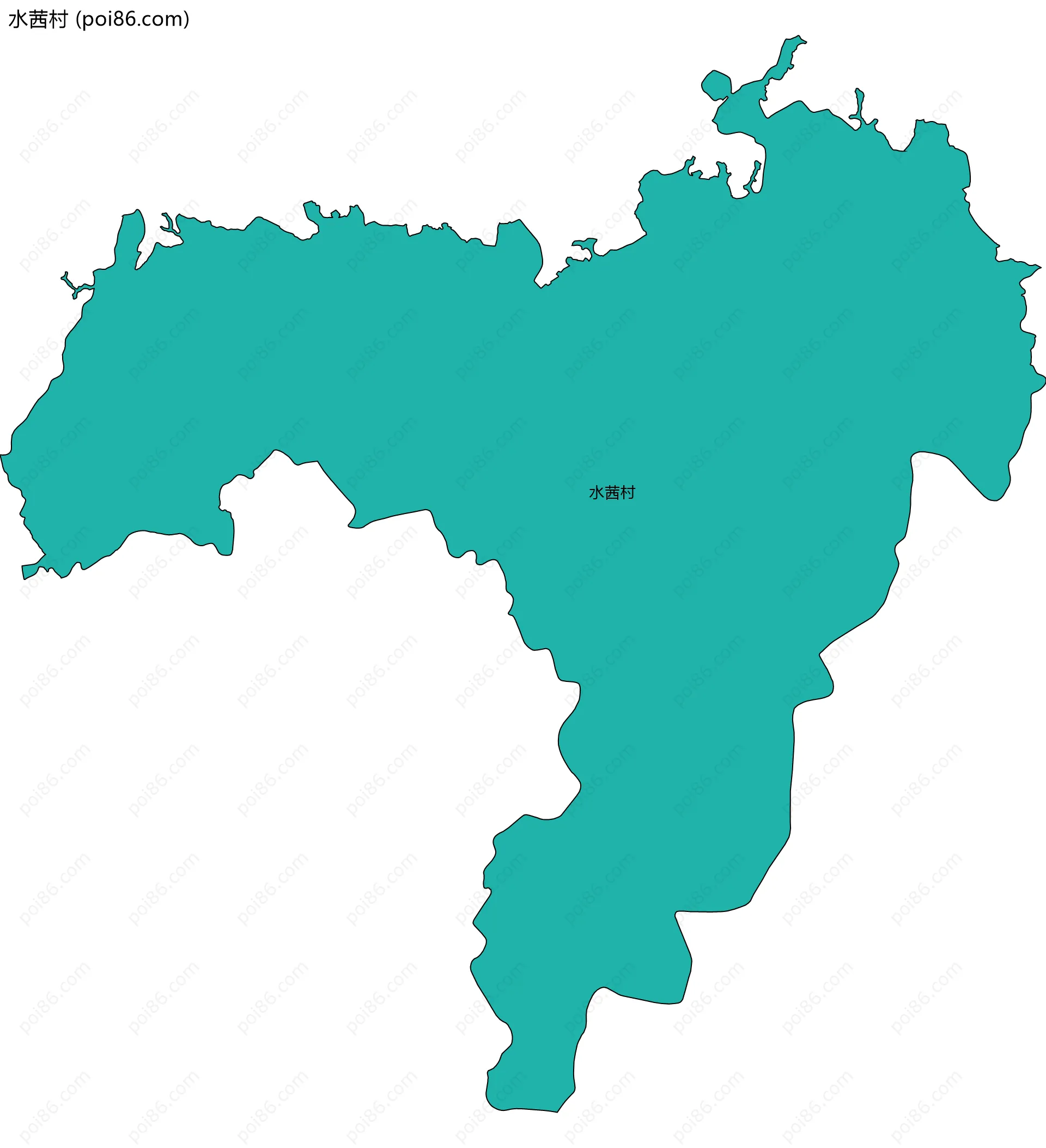 水茜村边界地图