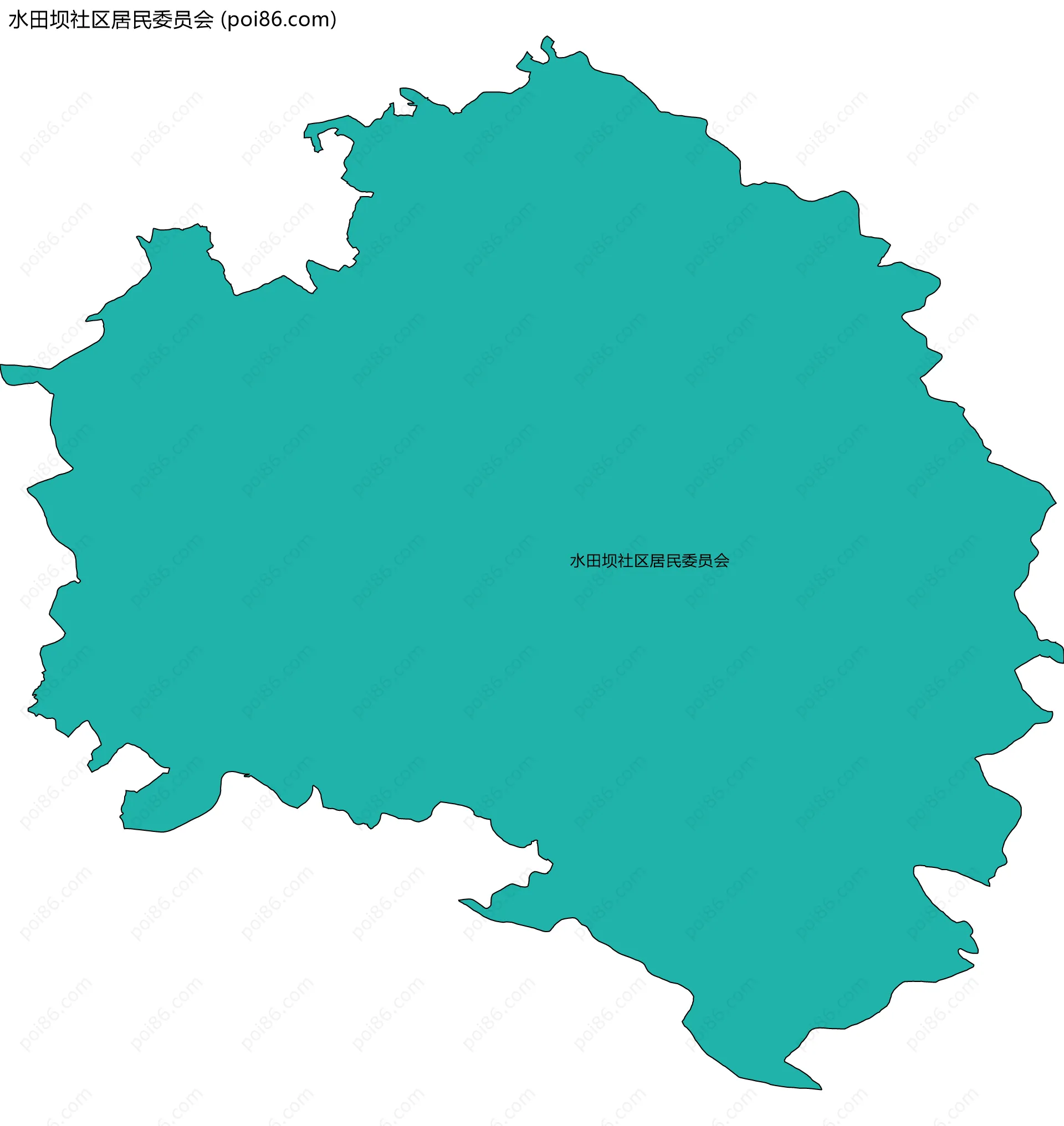 水田坝社区居民委员会边界地图