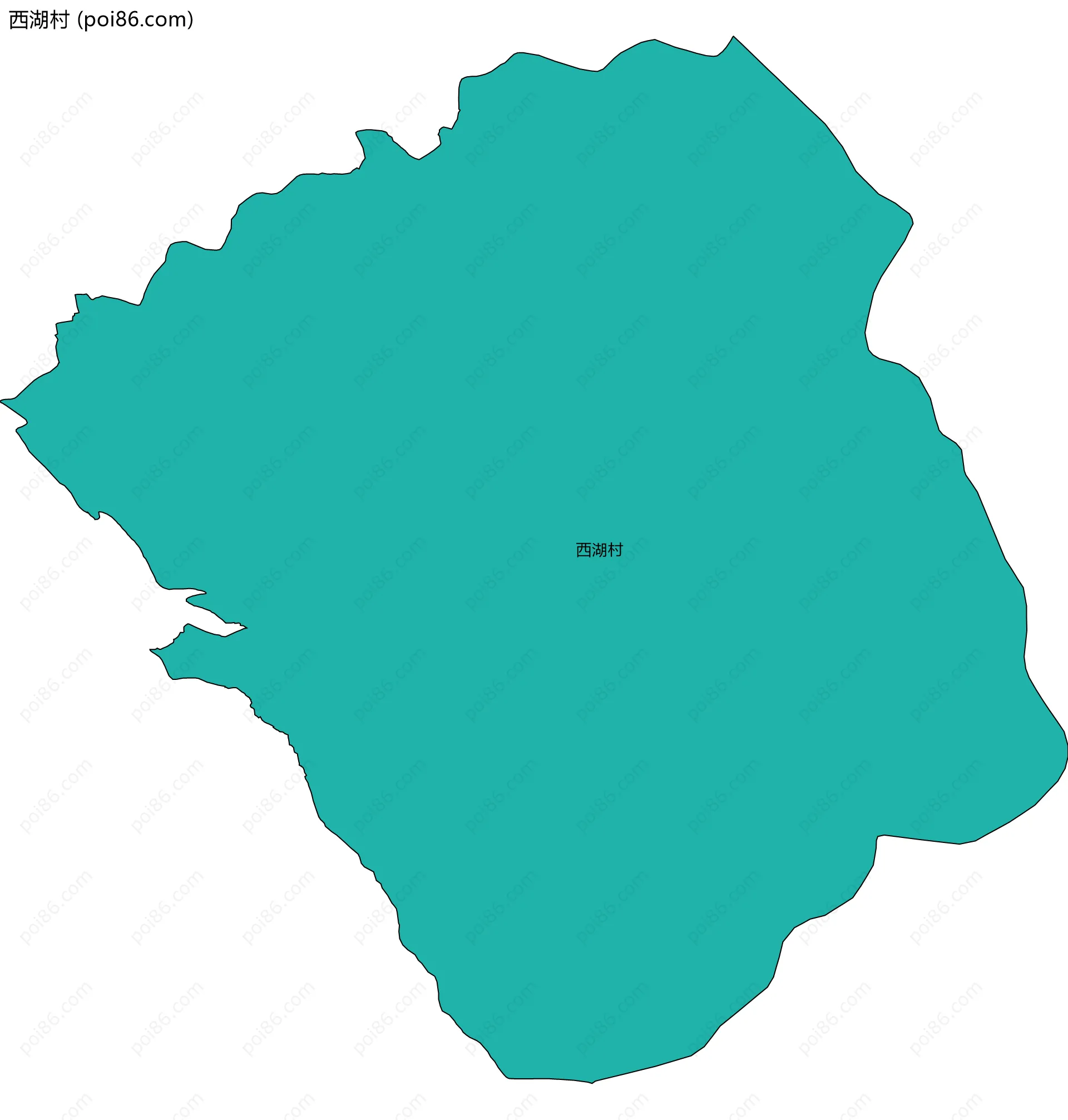 西湖村边界地图