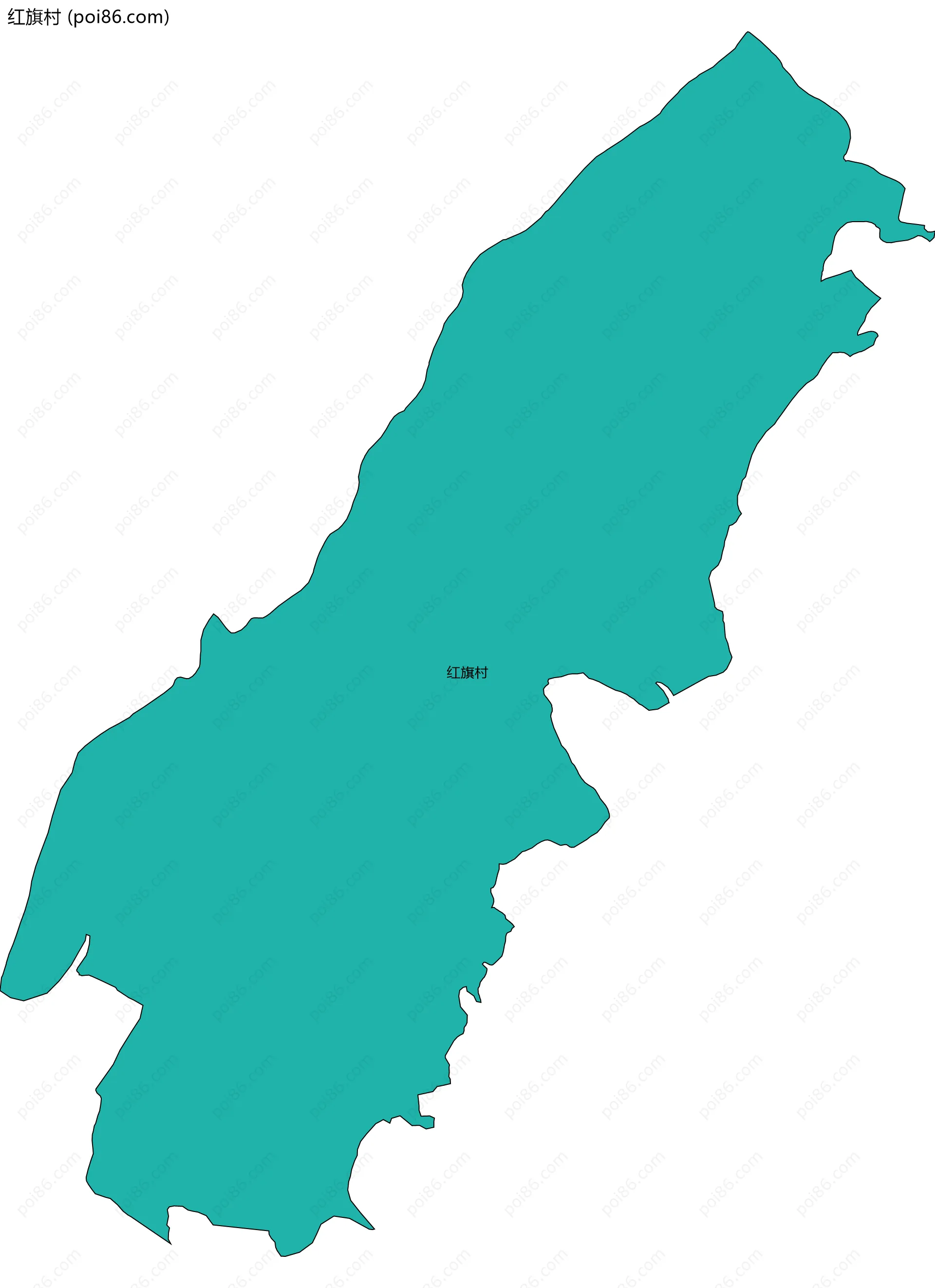 红旗村边界地图