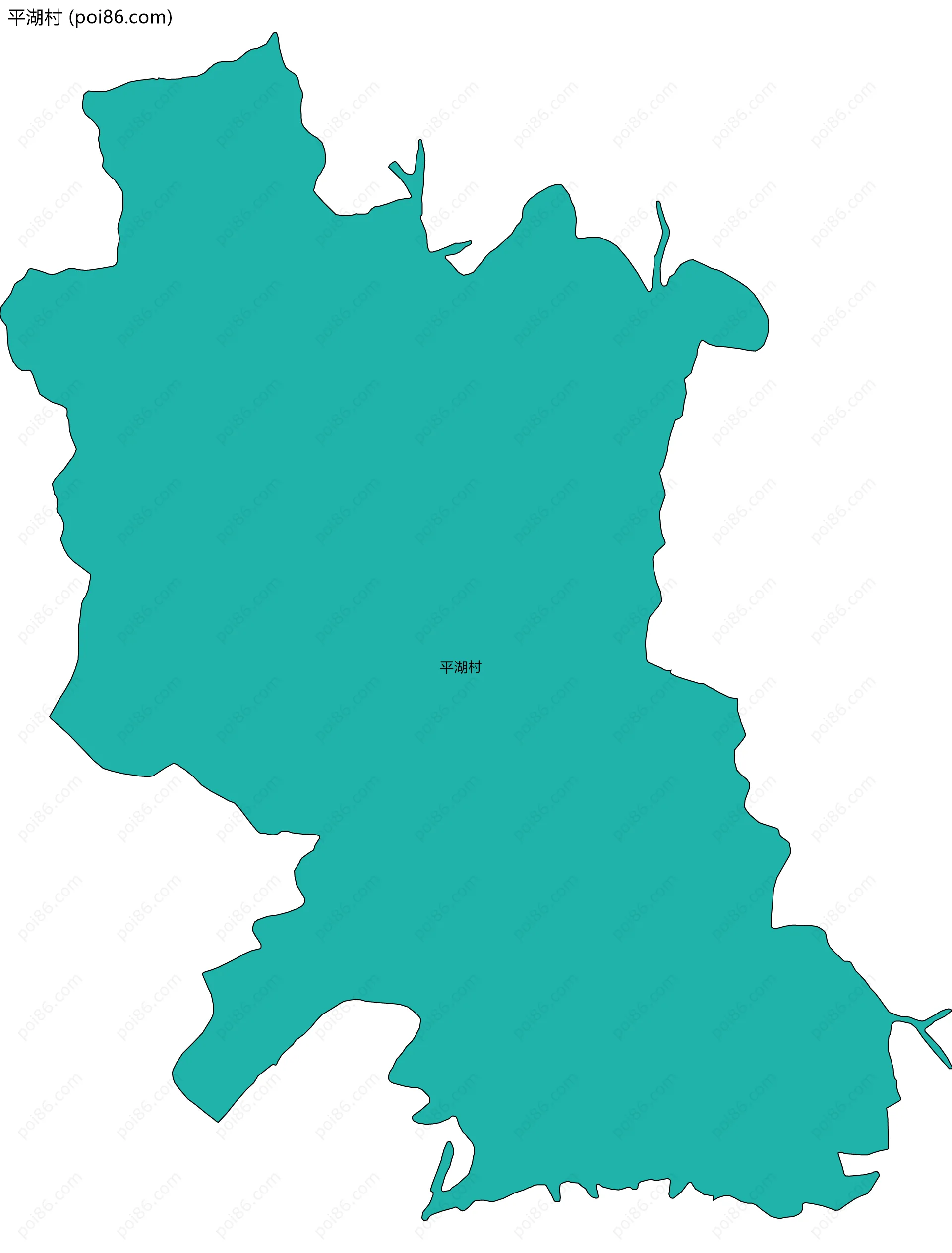 平湖村边界地图