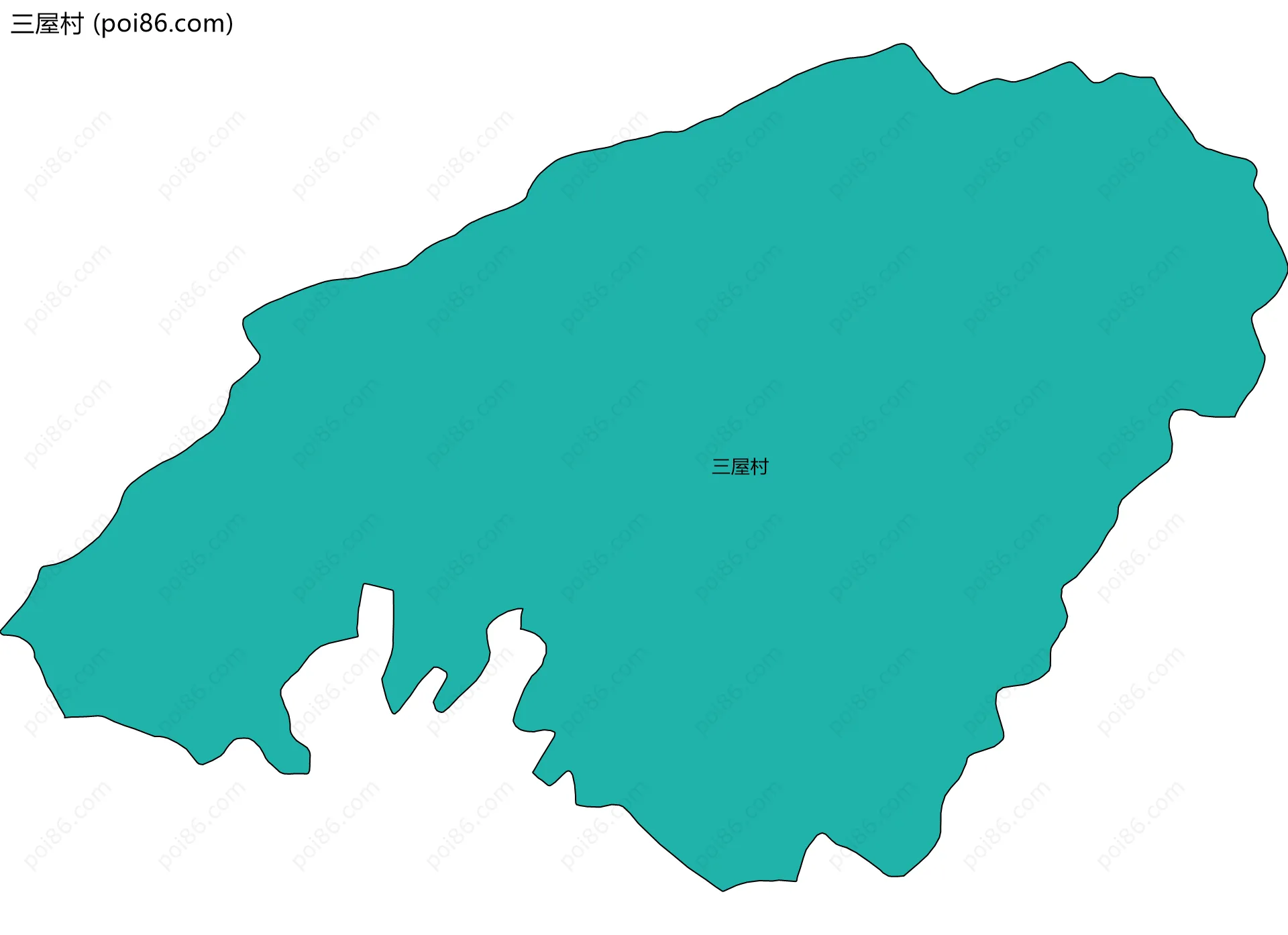 三屋村边界地图