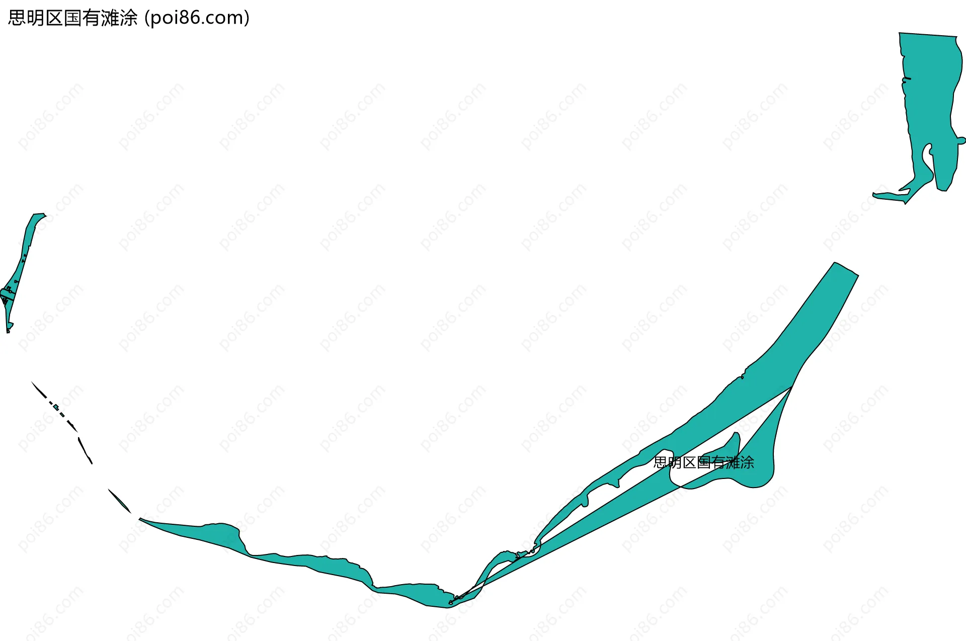 思明区国有滩涂边界地图(五级行政区划)