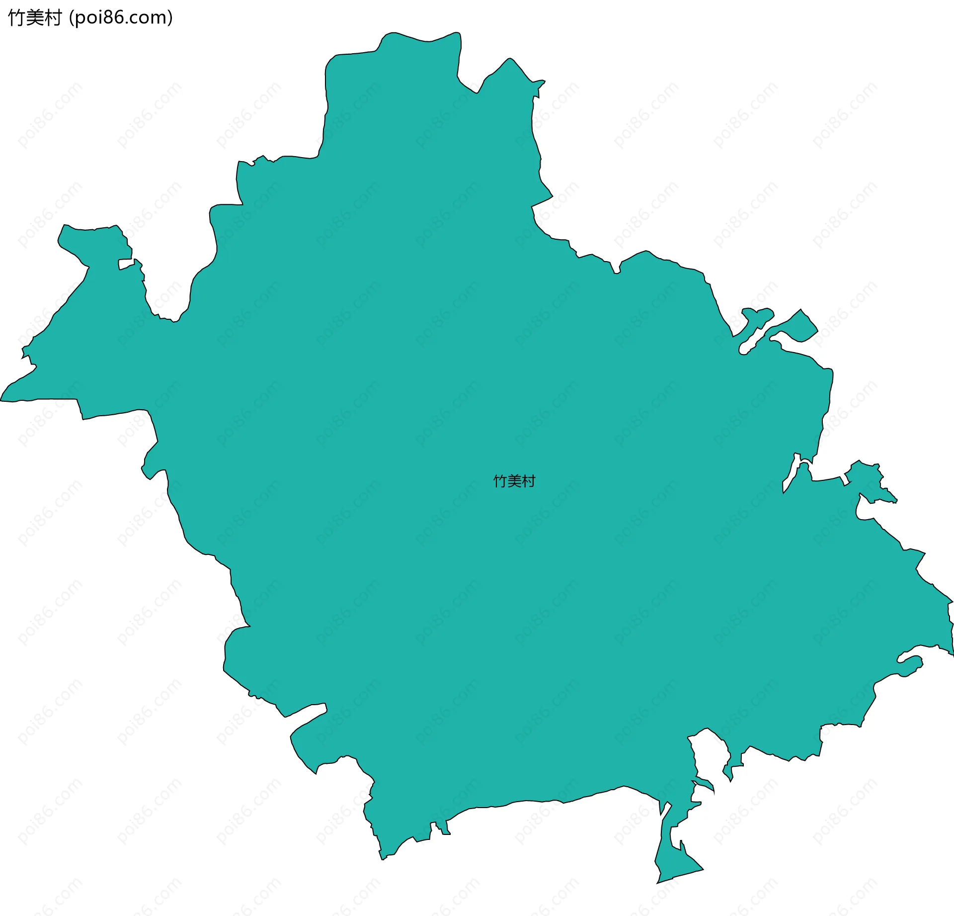 竹美村边界地图