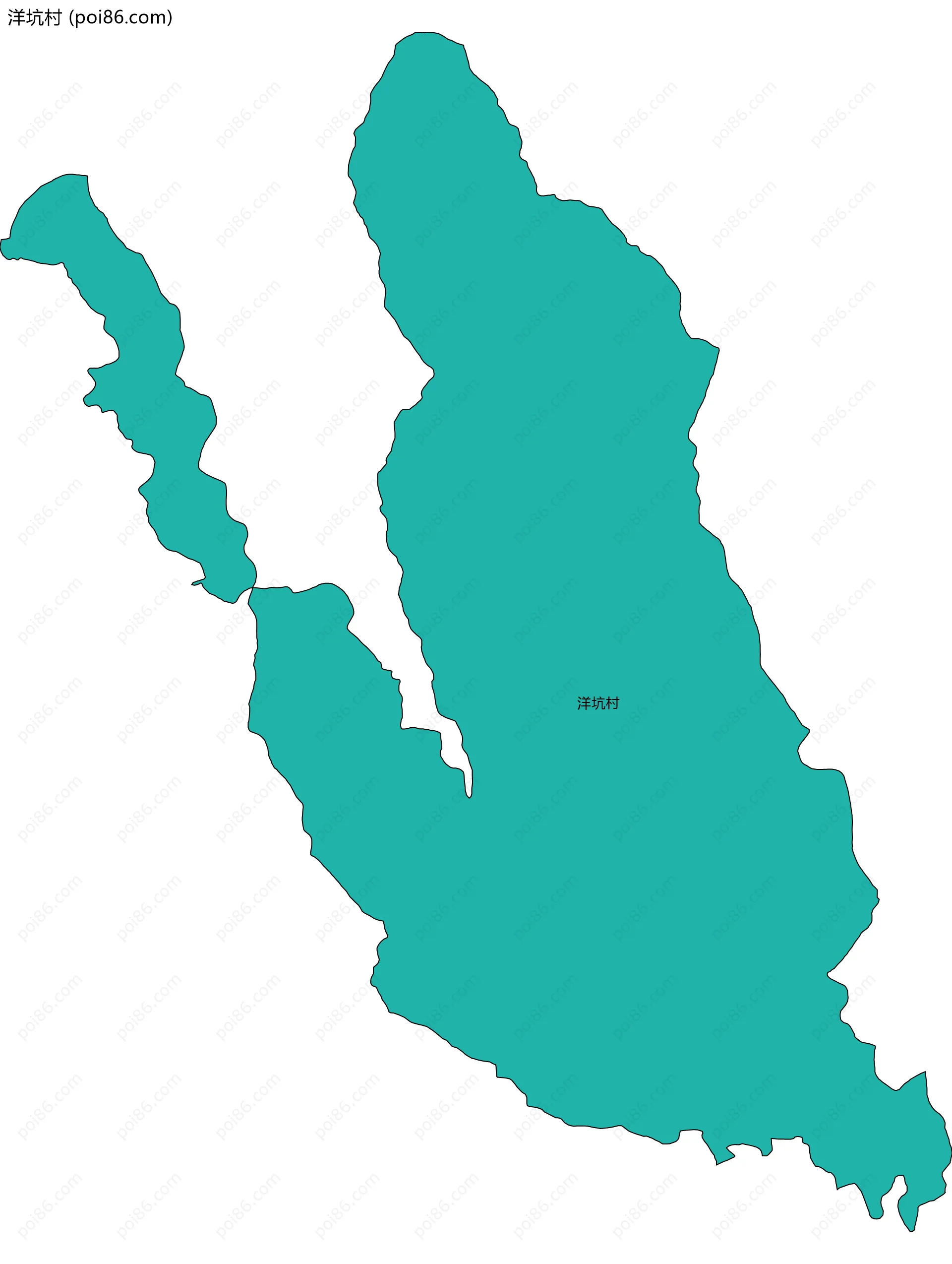 洋坑村边界地图