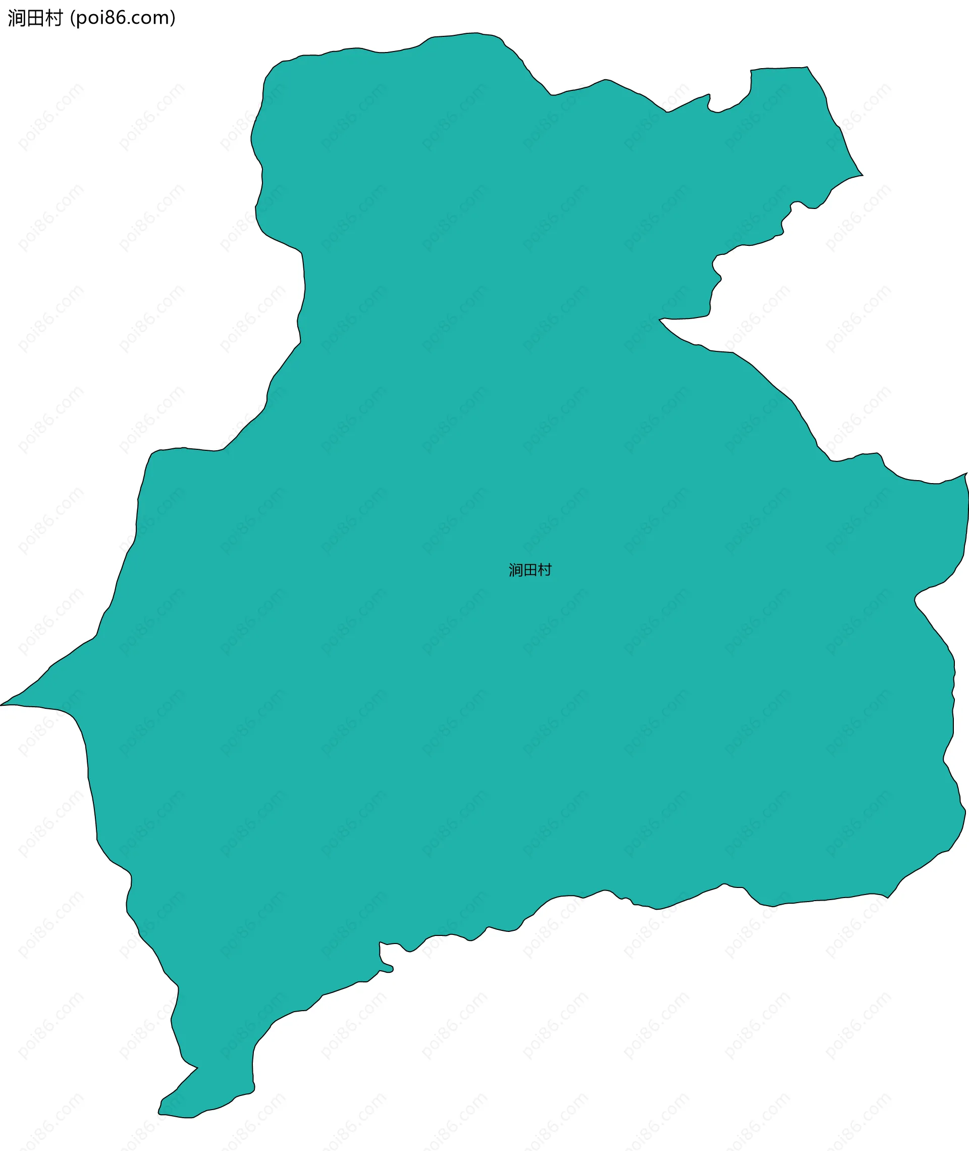 涧田村边界地图