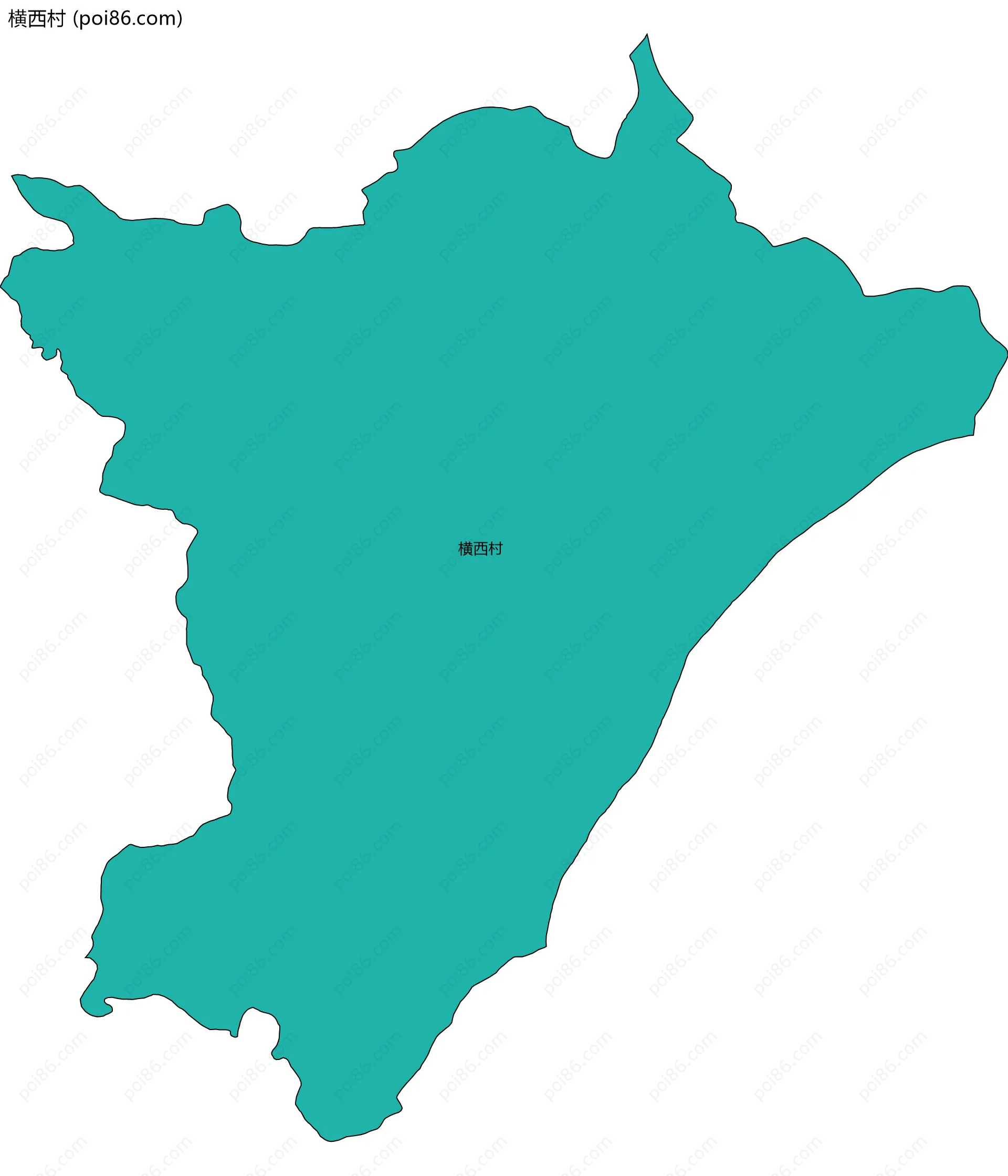 横西村边界地图