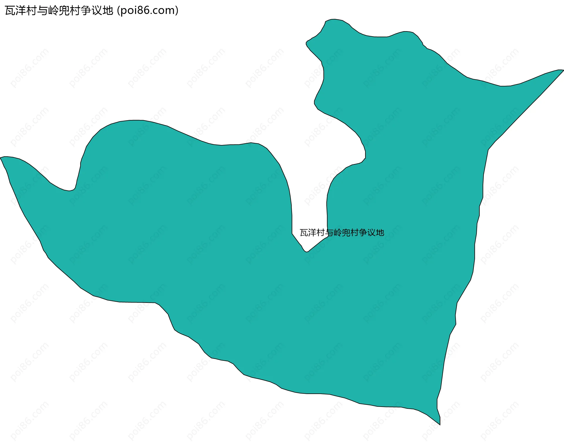 瓦洋村与岭兜村争议地边界地图