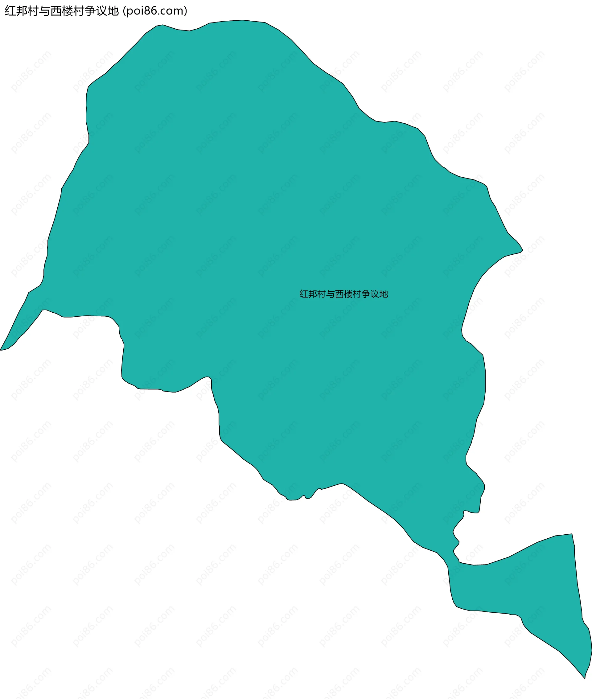 红邦村与西楼村争议地边界地图