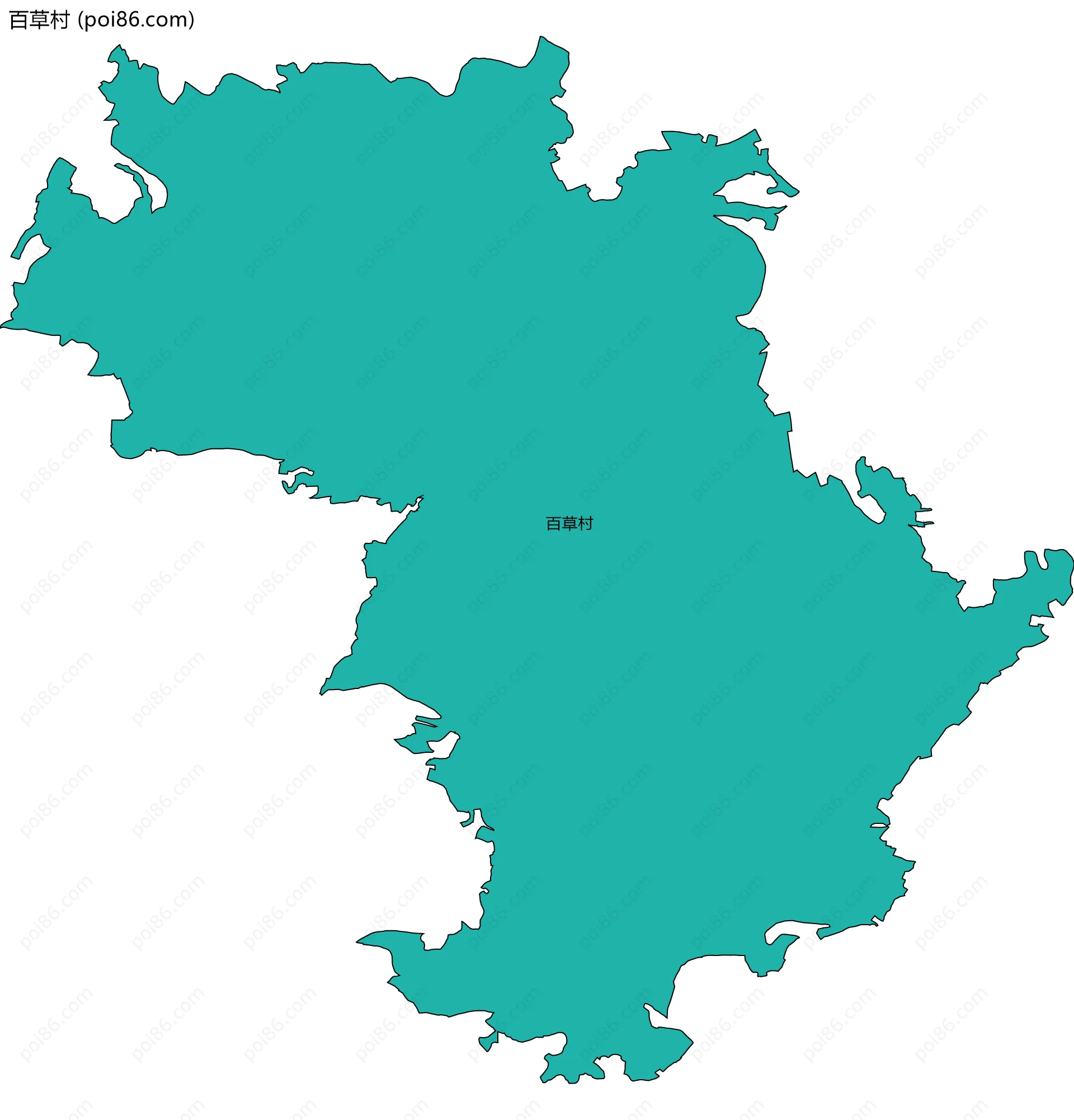 百草村边界地图