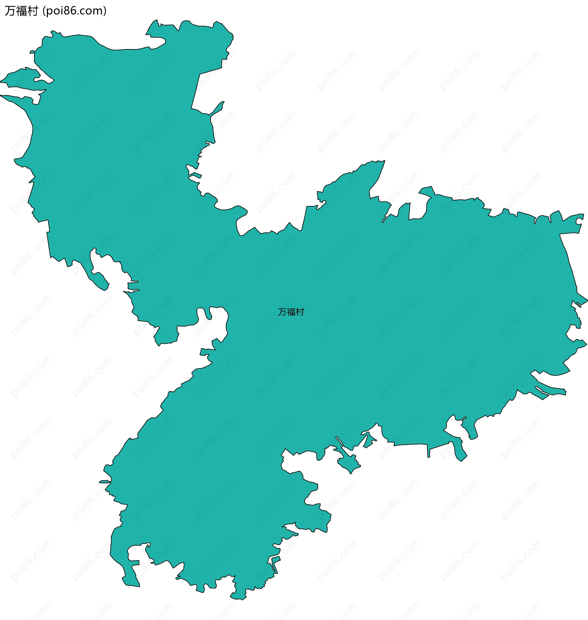 万福村边界地图