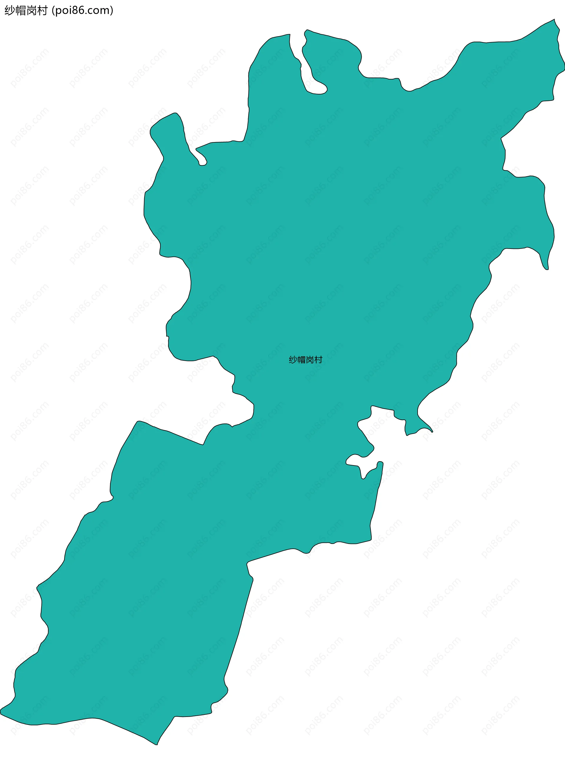 纱帽岗村边界地图