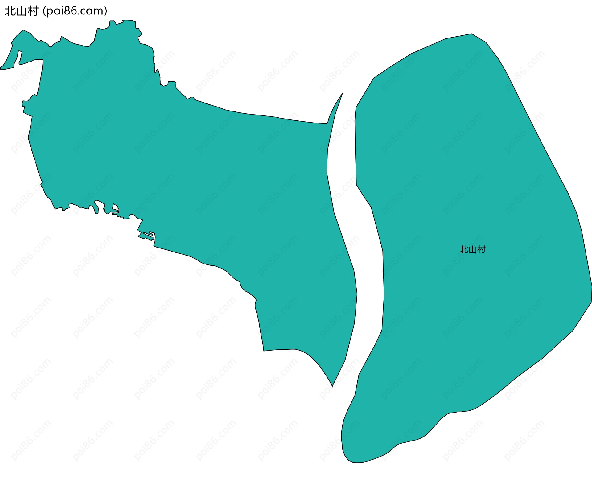北山村边界地图