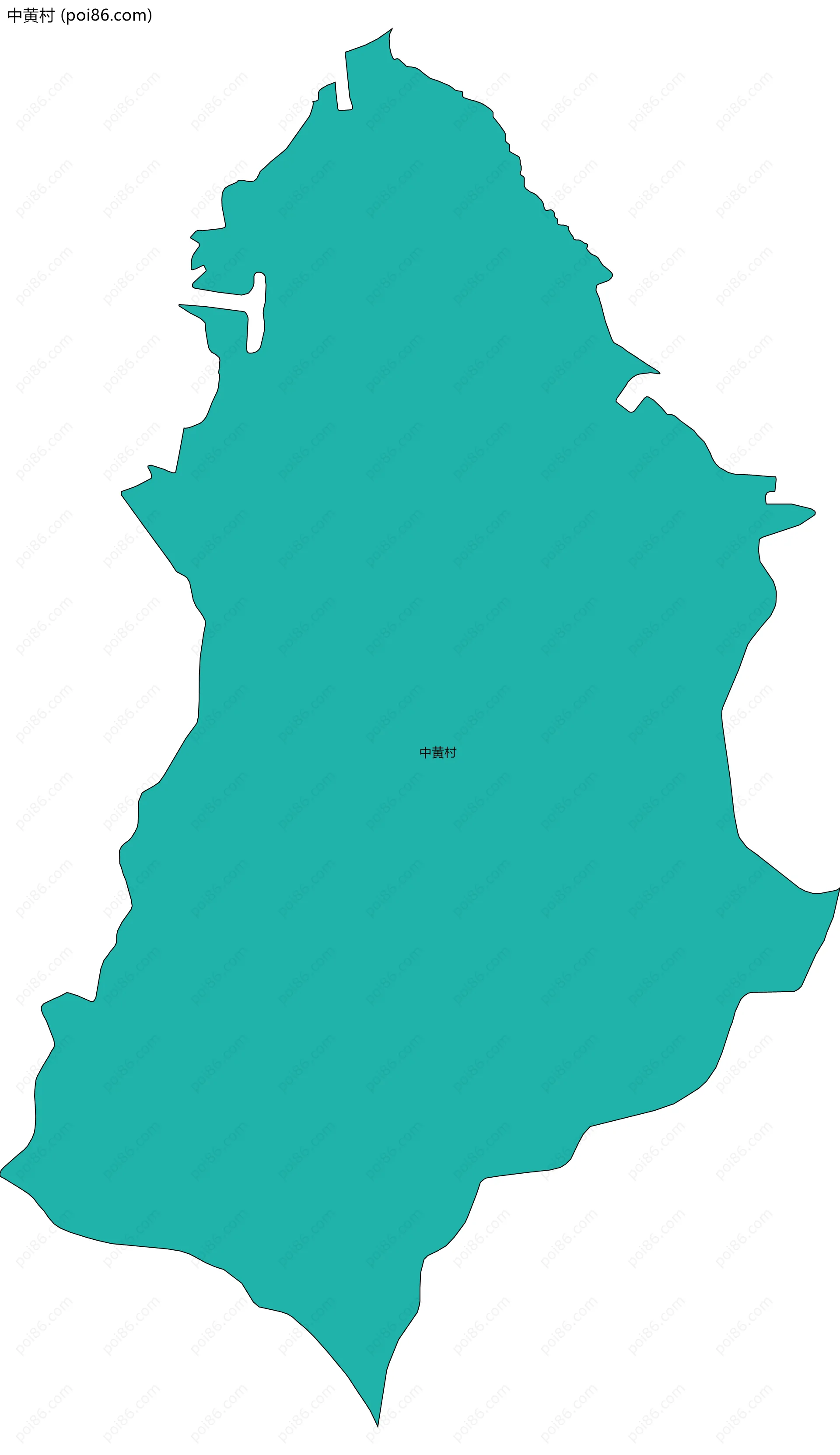 中黄村边界地图