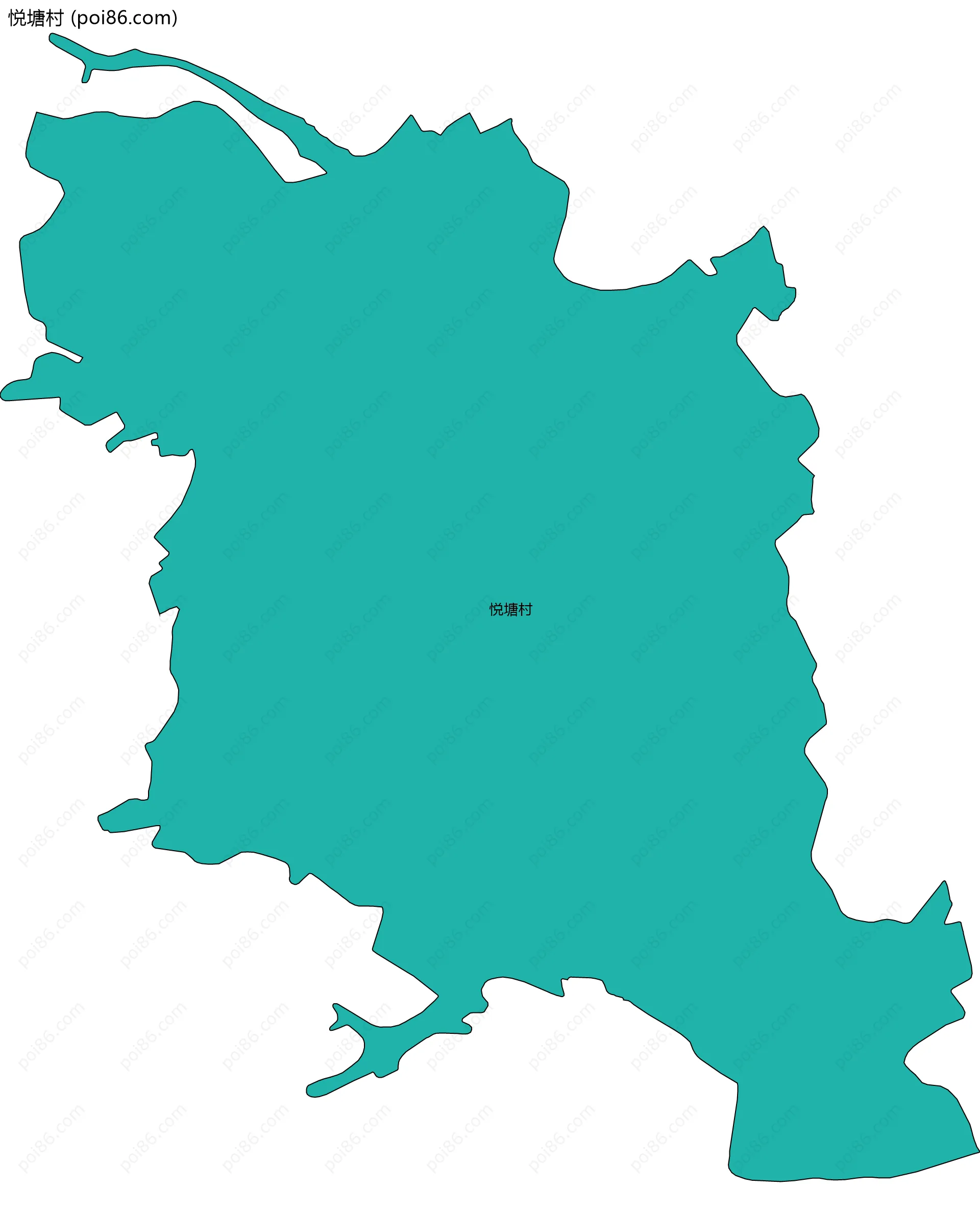 悦塘村边界地图