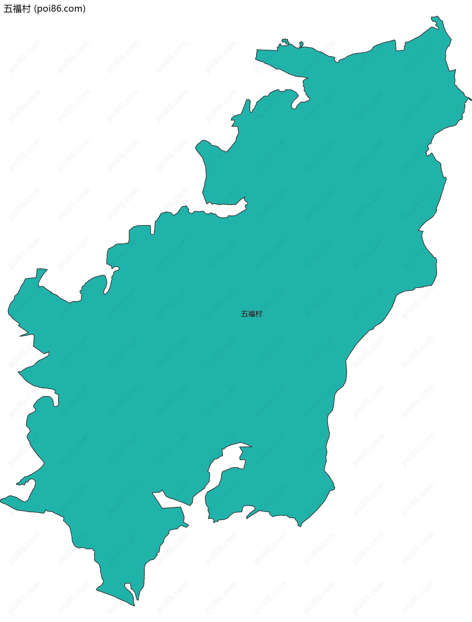 五福村边界地图