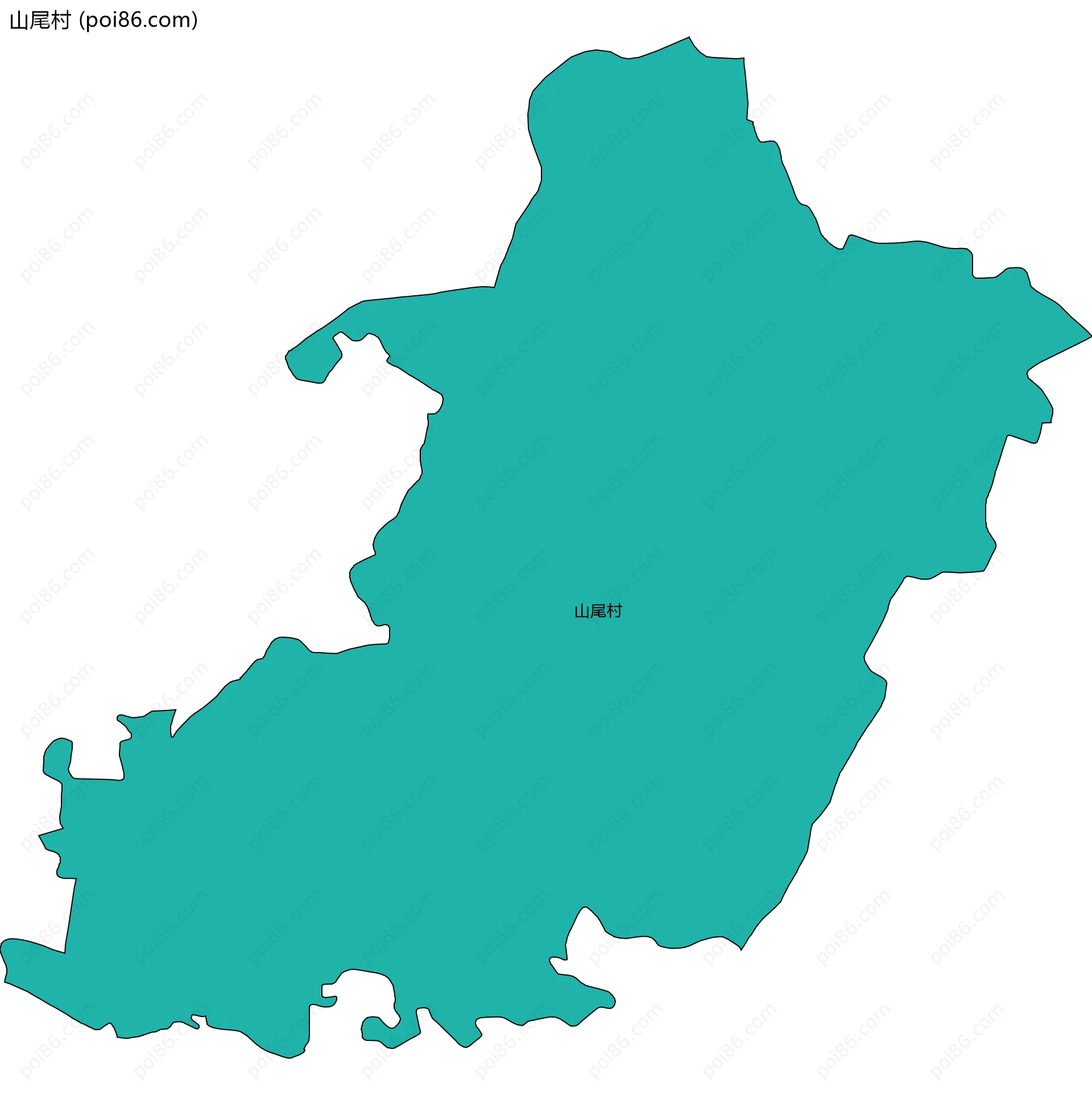 山尾村边界地图