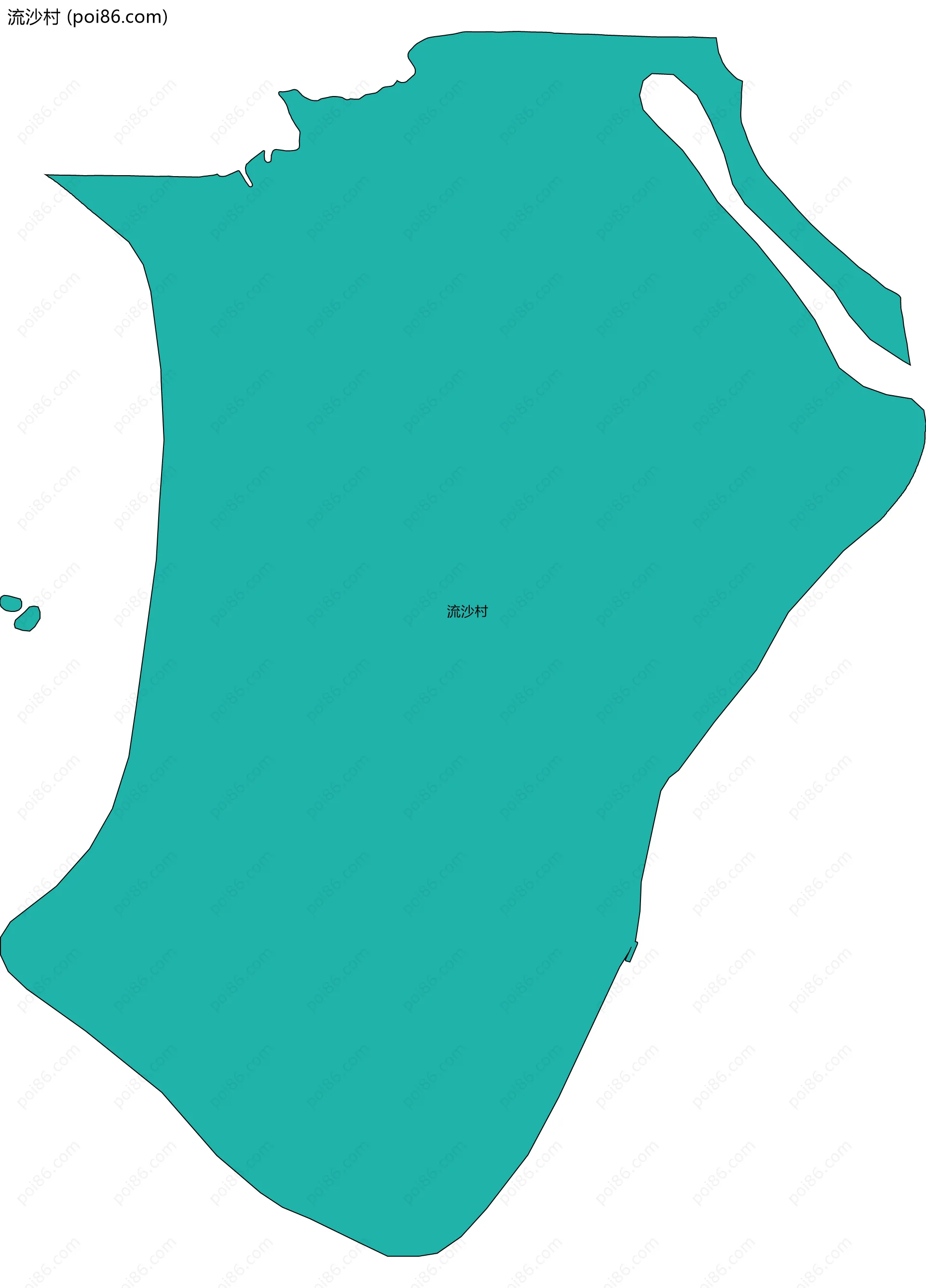 流沙村边界地图