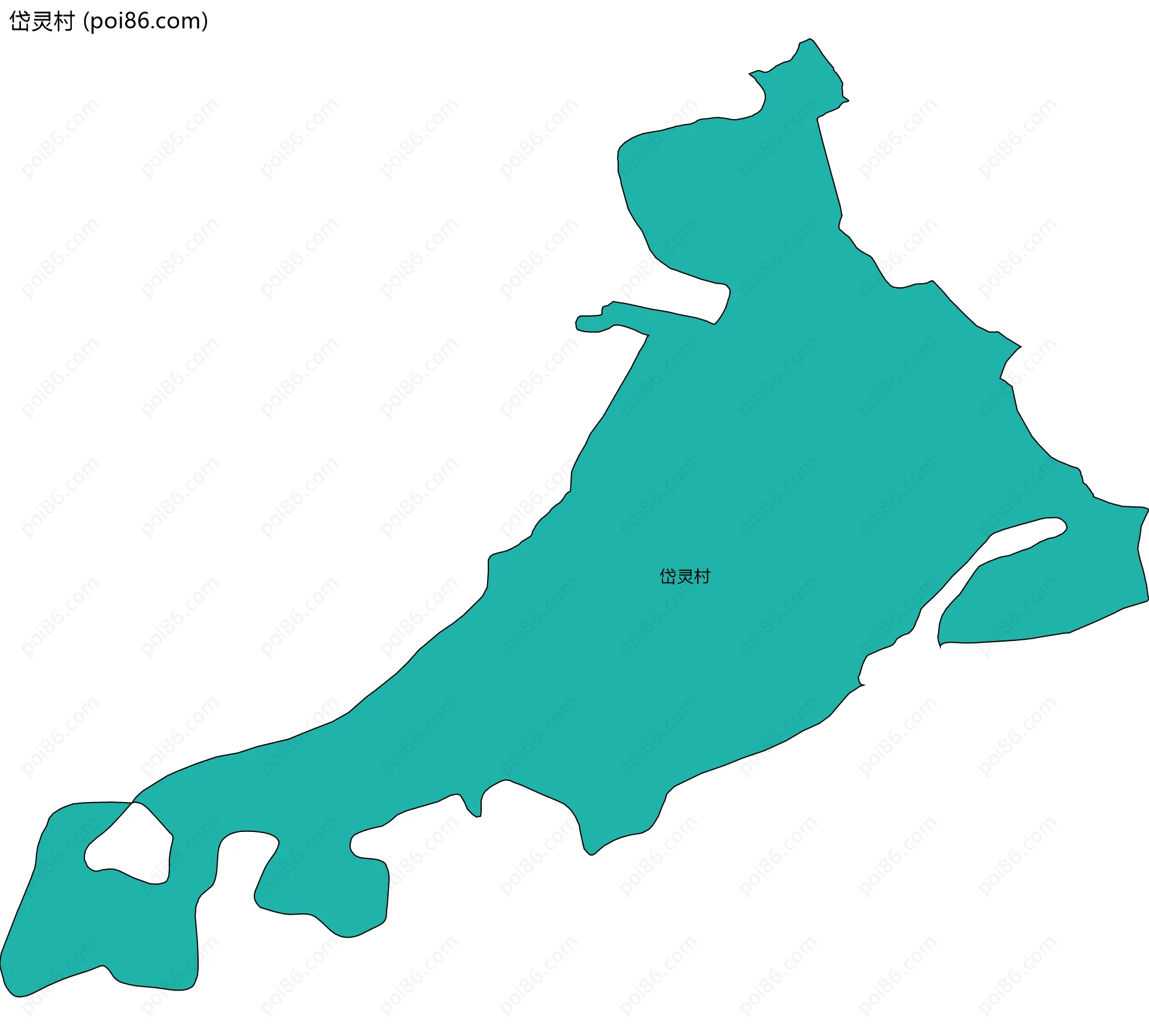 岱灵村边界地图