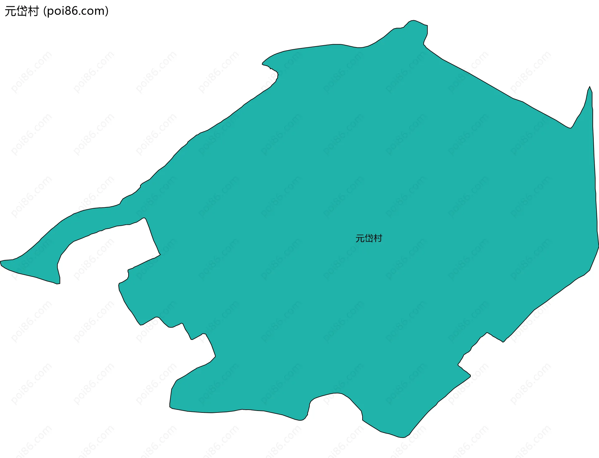 元岱村边界地图